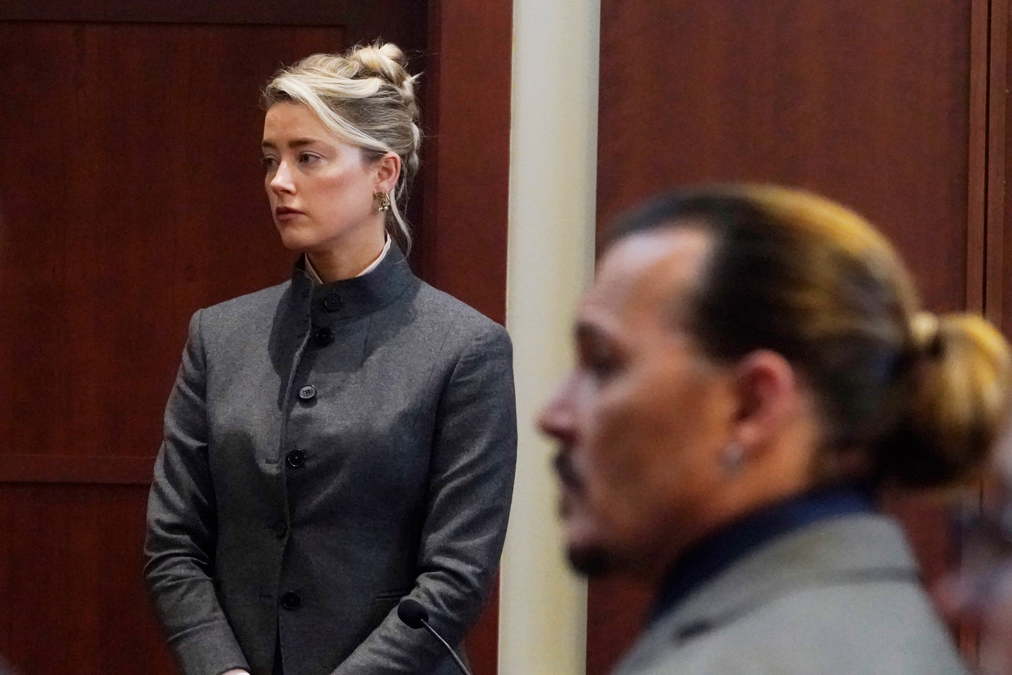 Amber Heard testifies against Johnny Depp during the trial.