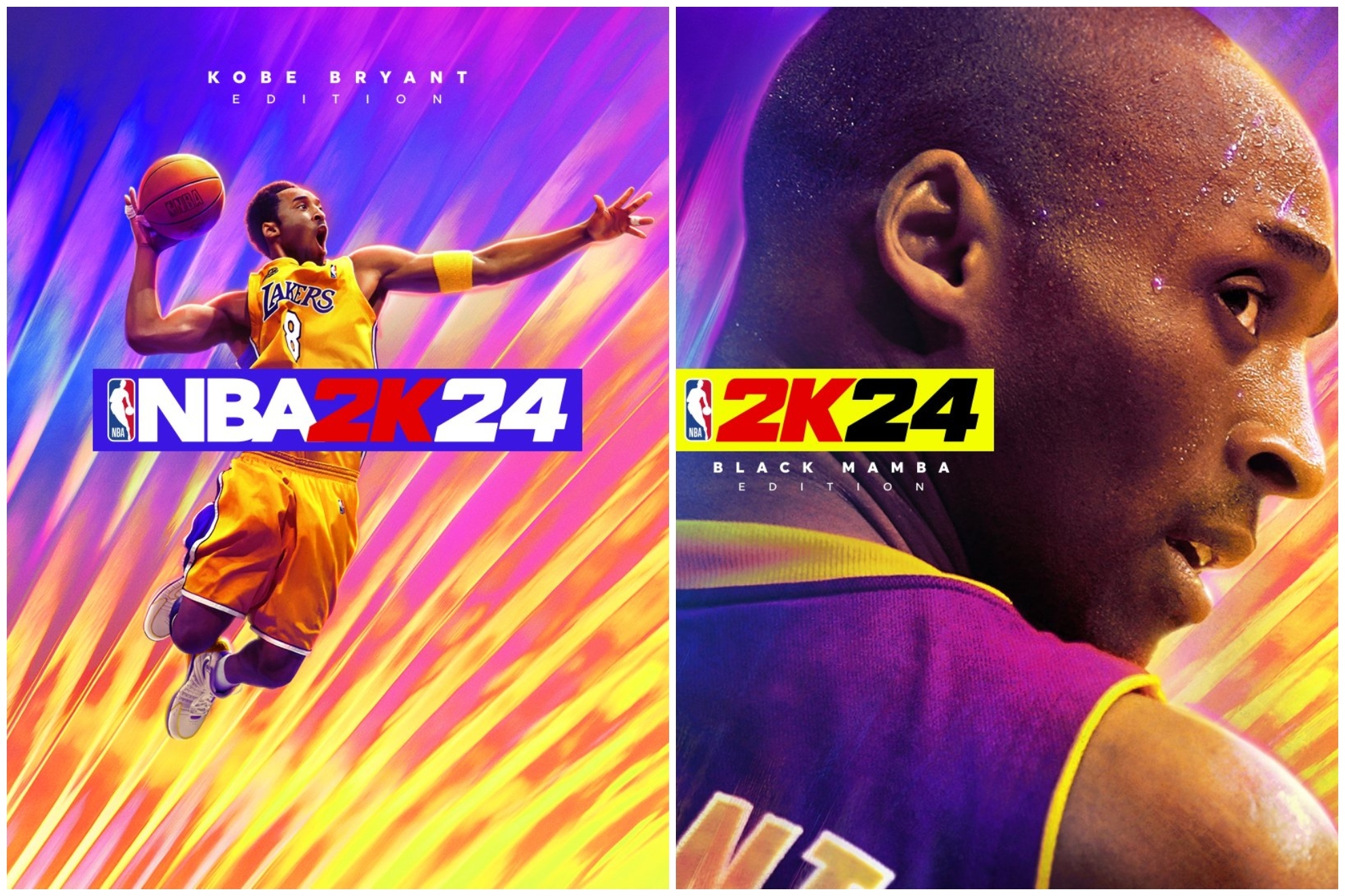 Las portadas del NBA 2k 2024 Kobe Bryant Edition y Black Mamba Edition