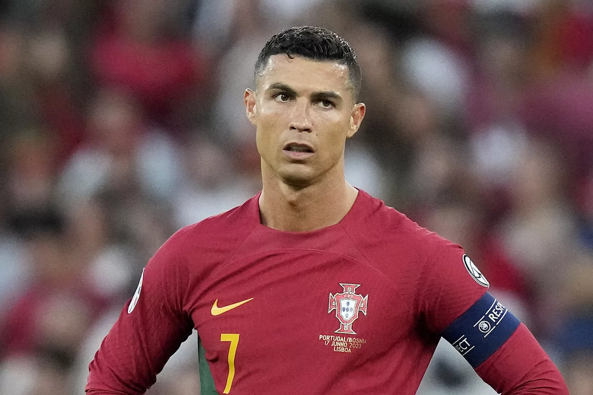Cristiano Ronaldo playing for Portugal
