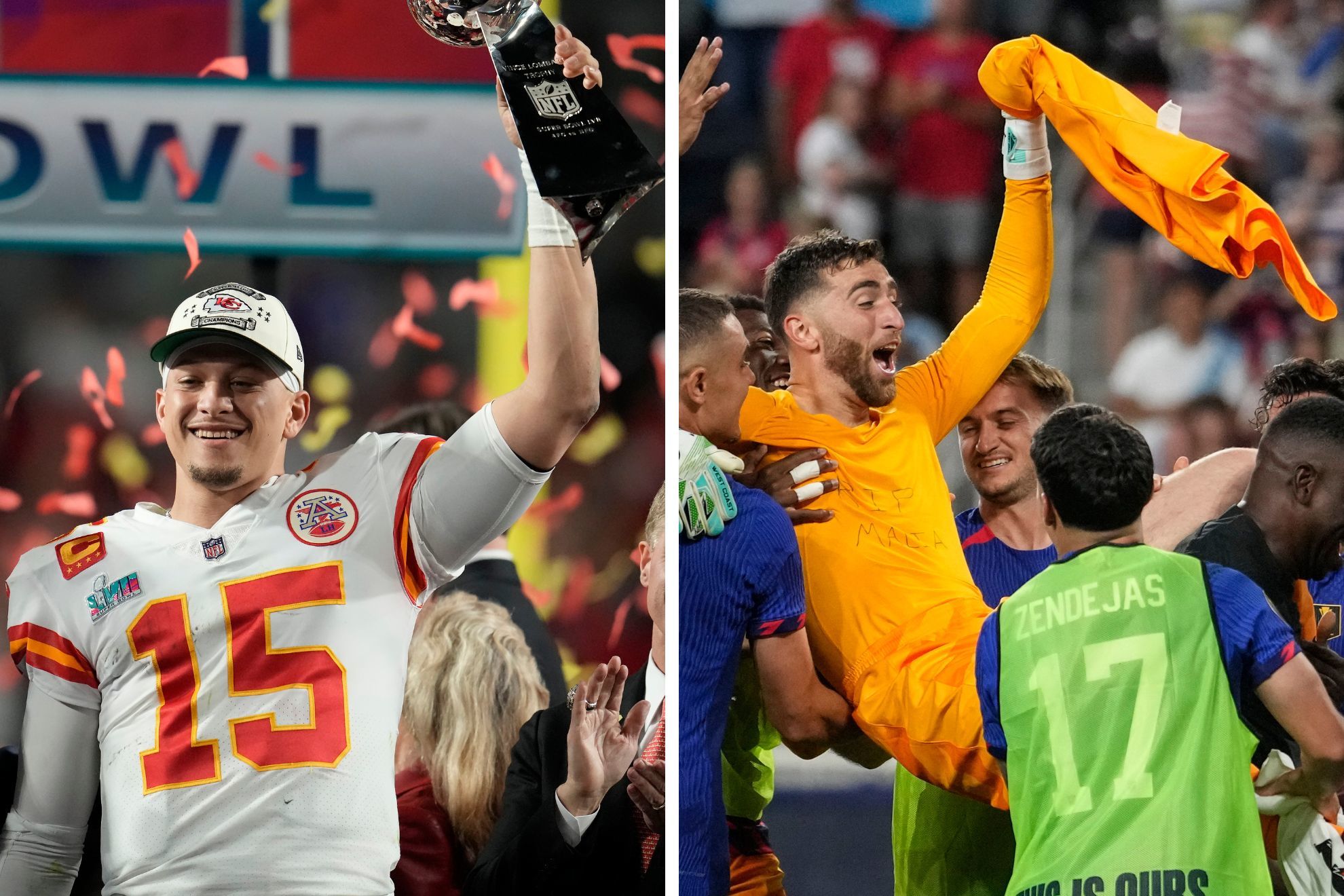 Chiefs QB Patrick Mahomes shouts out Matt Turner while celebrating USMNT victory
