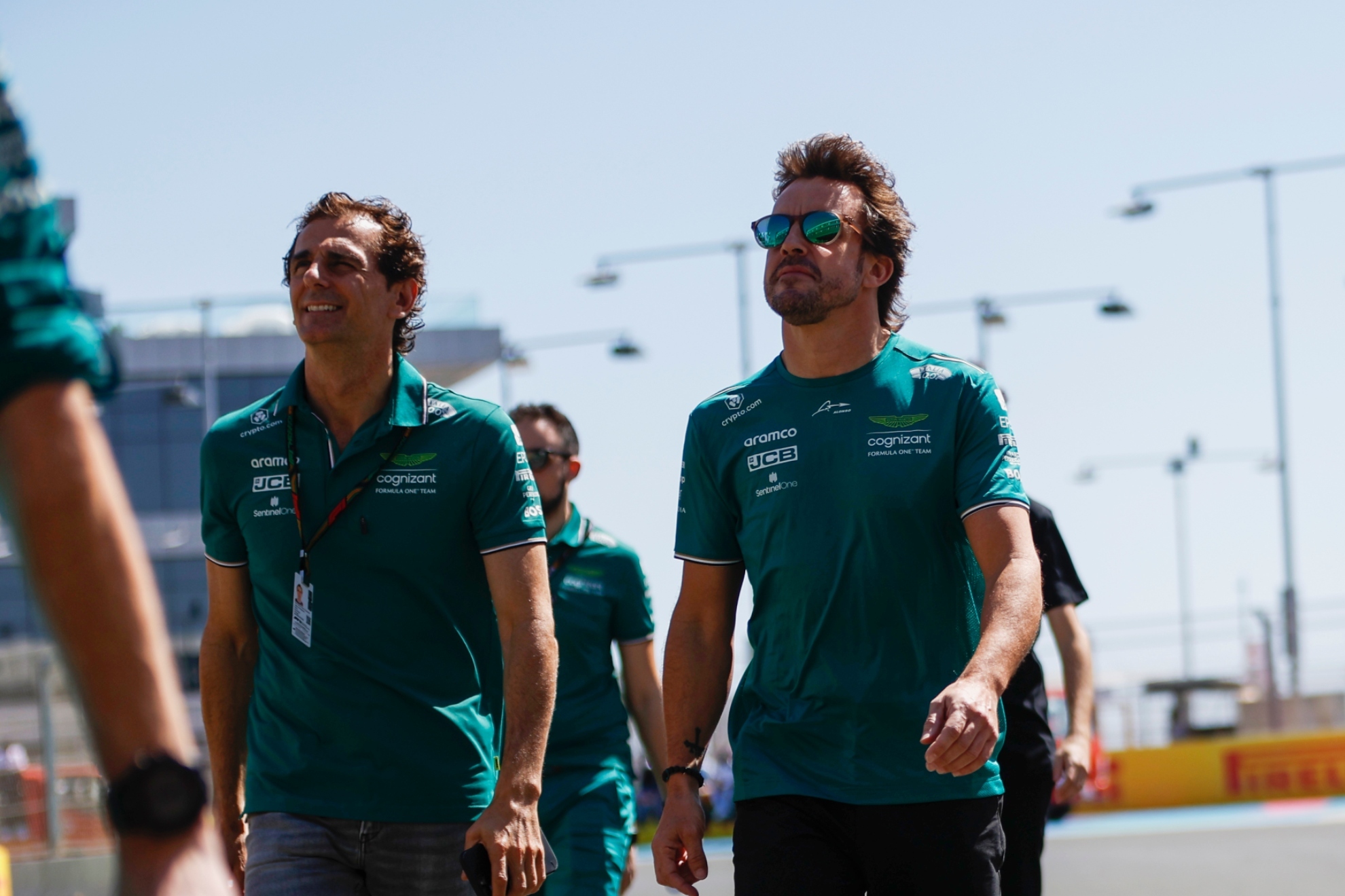 Pedro de la Rosa y Fernando Alonso en el circuito de Jeddah