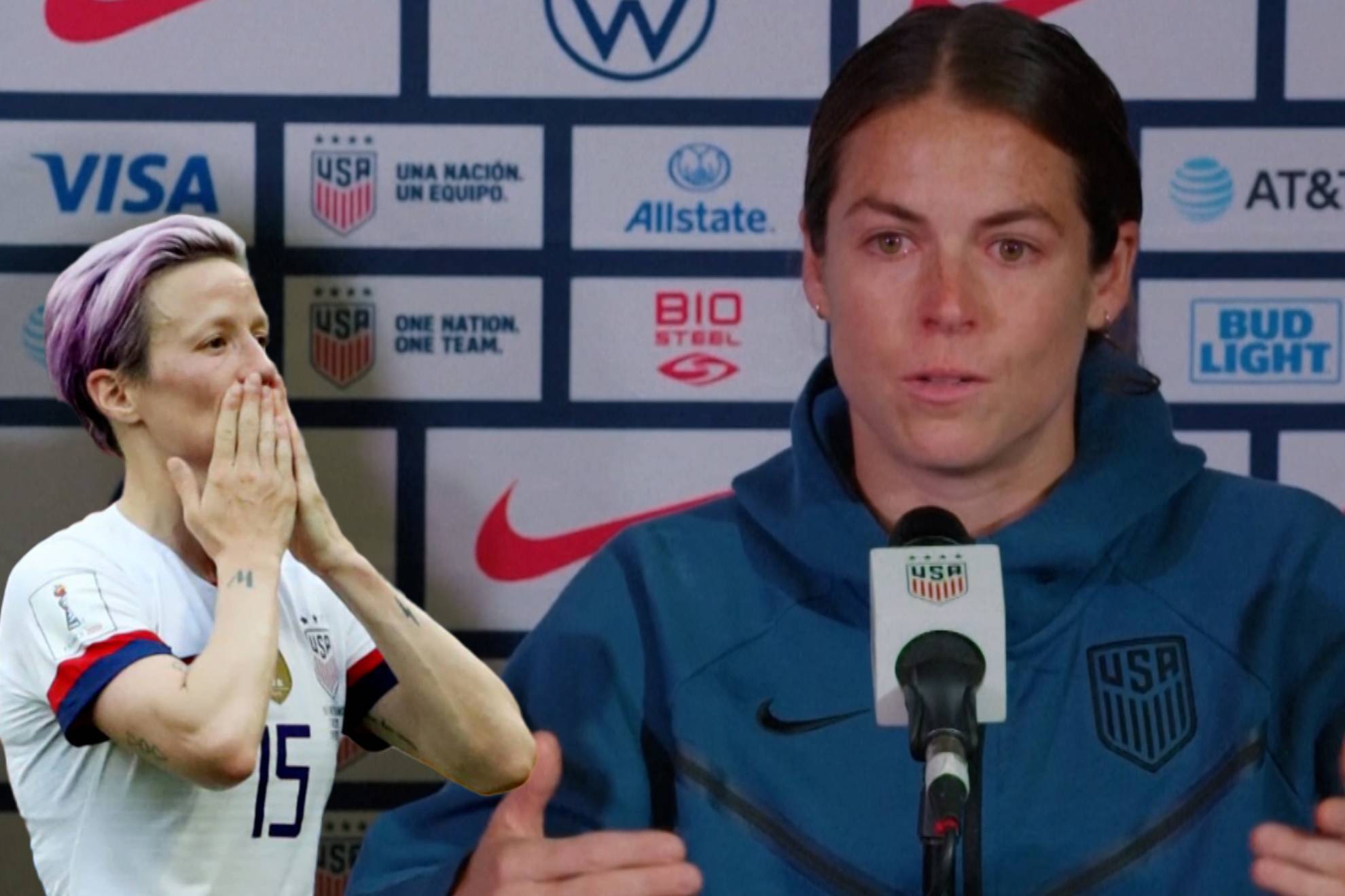 Let's do it for Rapinoe! Kelly O'Hara sheds a tear discussing her teammates retirement
