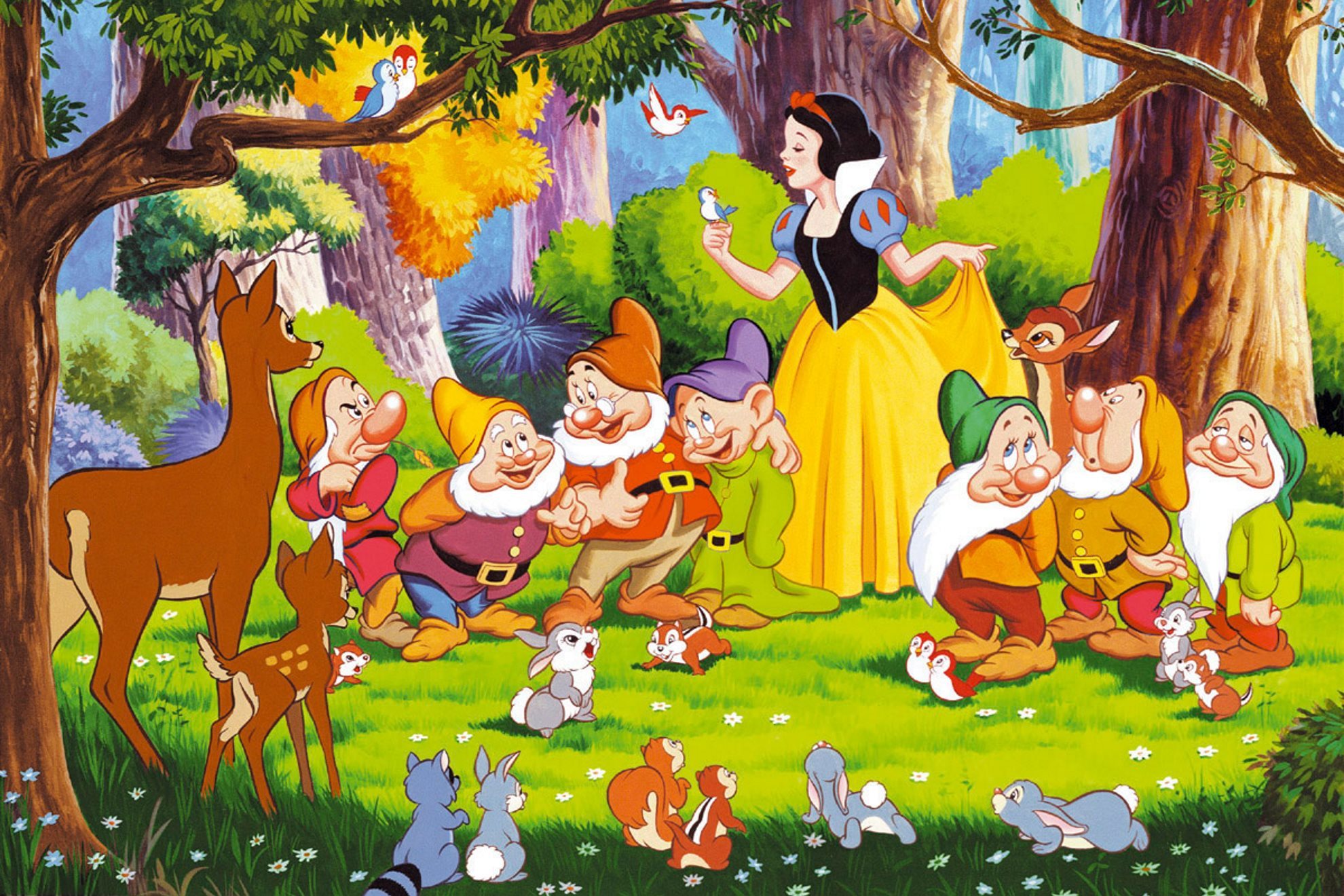 Imagen de la pelcula original de Disney Blancaniees y los siete enanitos