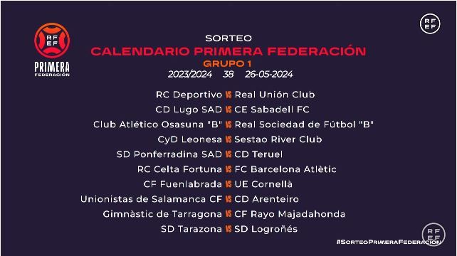 Resultados primera división real federación española de fútbol