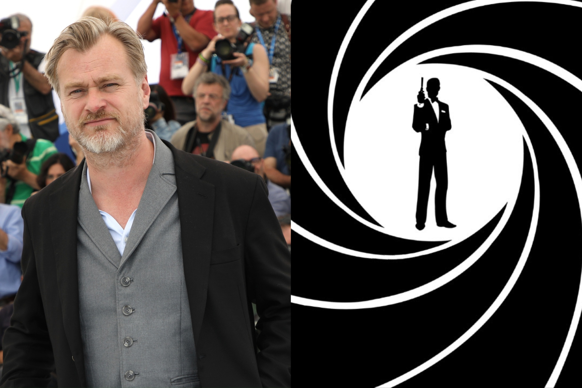 Mashup image of Christopher Nolan and James Bond