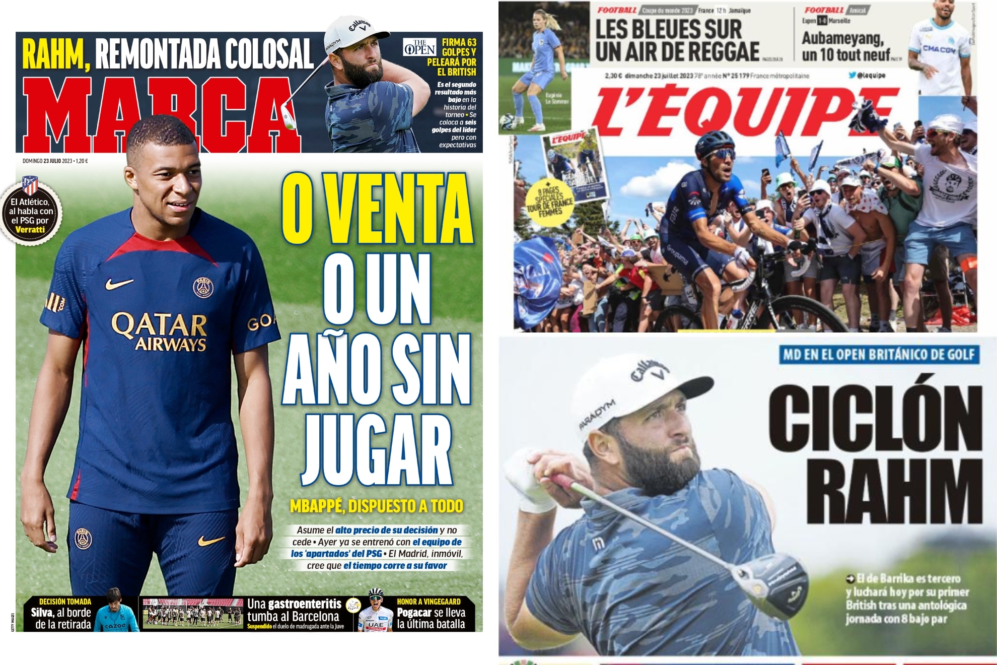 Así vienen las portadas: la crisis Mbappé-PSG, exhibición de Rahm, el virus del Barça...