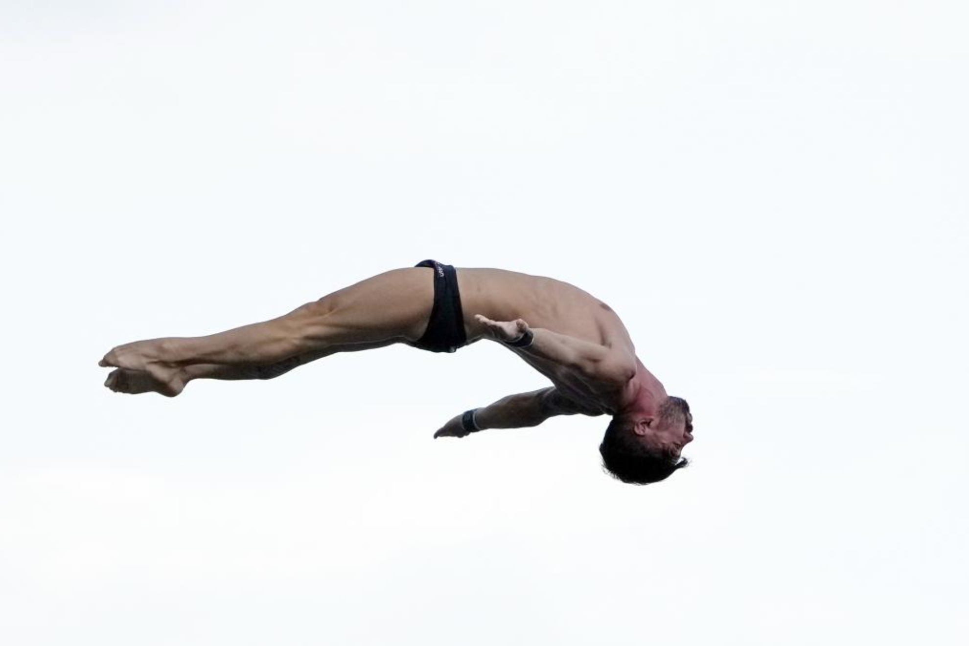 Carlos Gimeno, en un de los saltos de la segunda ronda de 'high diving'
