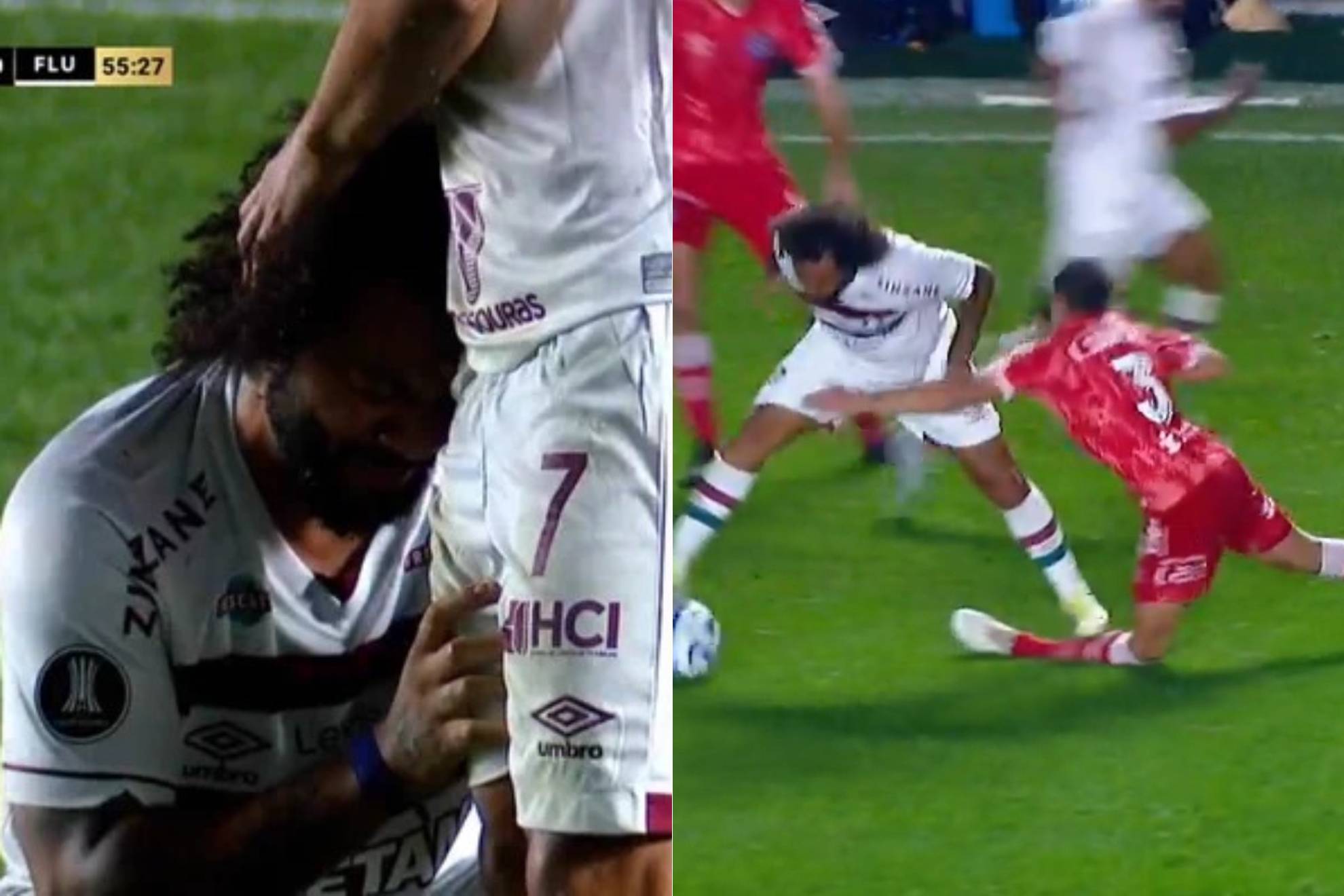 Marcelo lesiona gravemente a un rival, es expulsado y rompe a llorar