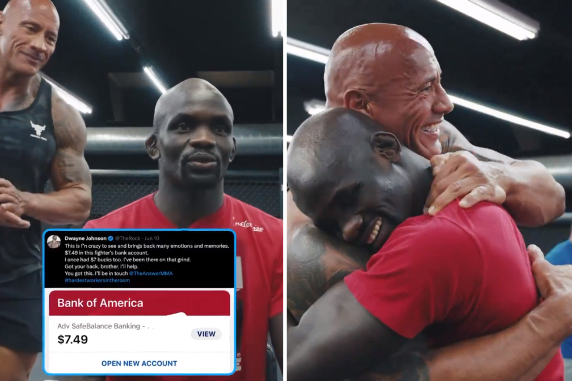 El emotivo gesto de 'La Roca' con un luchador zimbabuense de UFC que sólo tenía 7 dólares en el banco