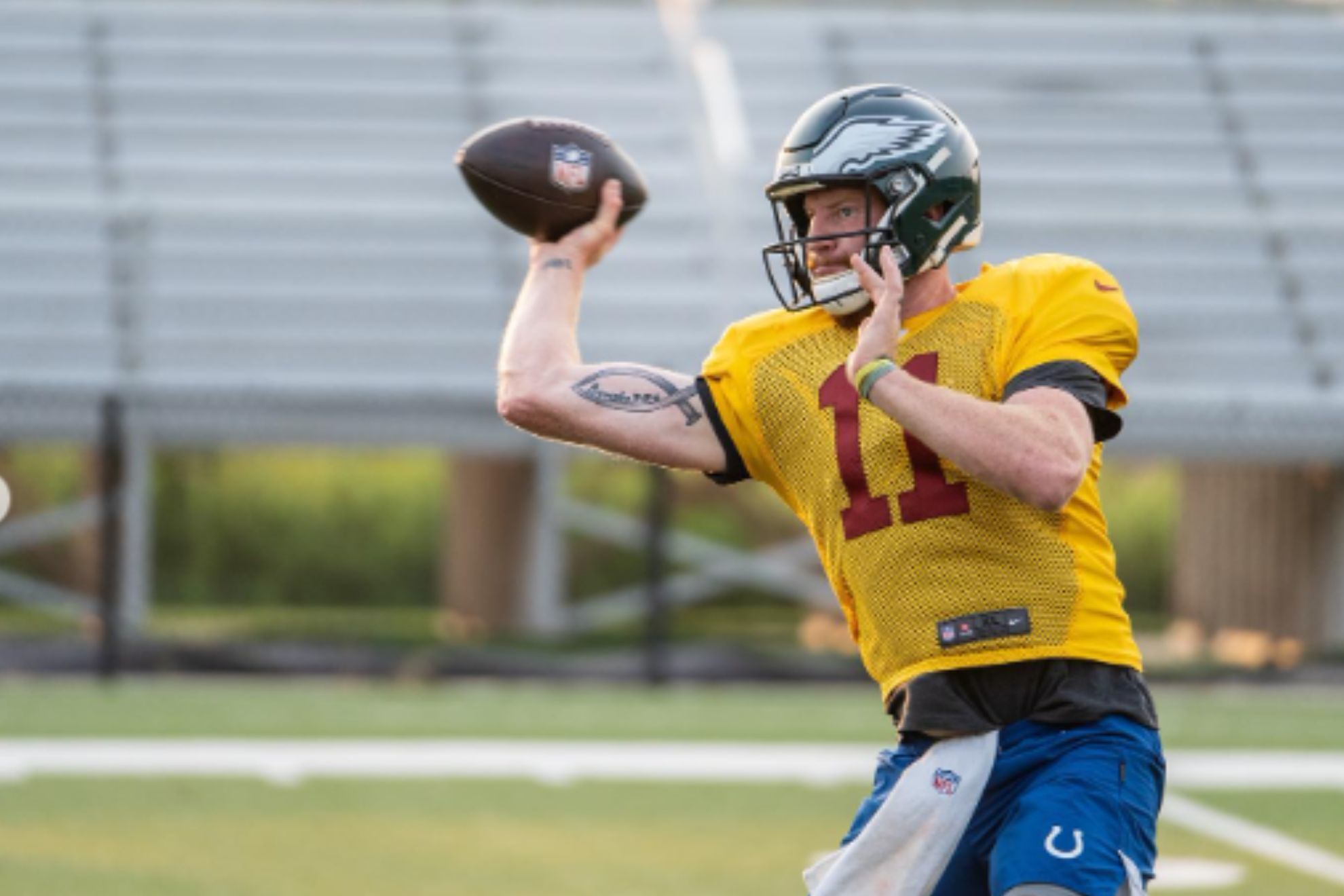 Carson Wentz turns into "Frank Reich's monster" with gear from three NFL teams