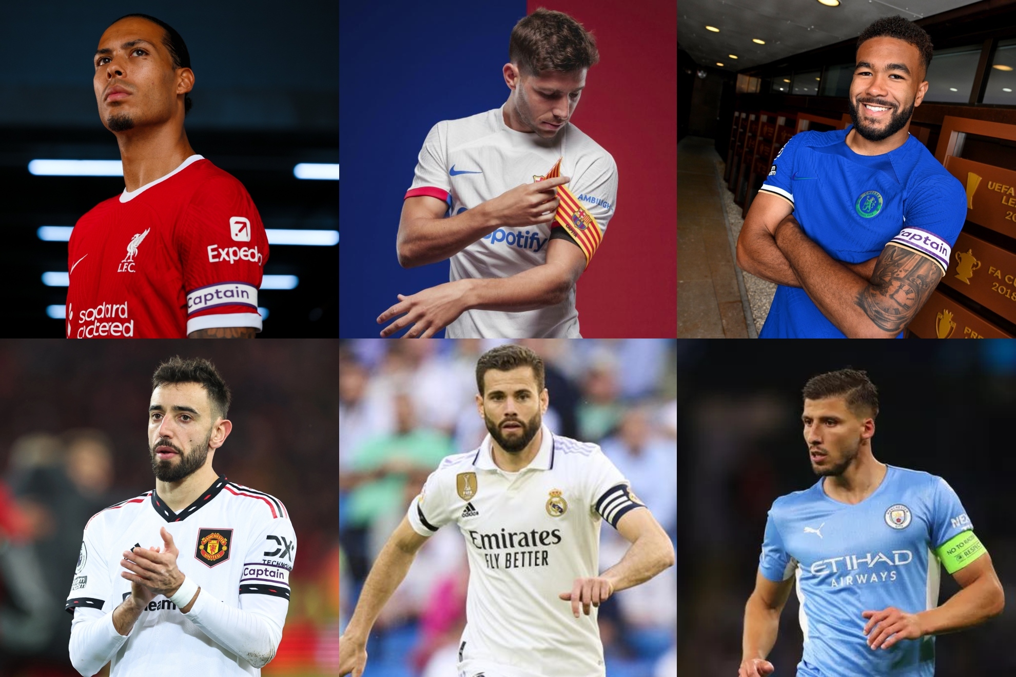 Los nuevos capitanes del fútbol europeo.