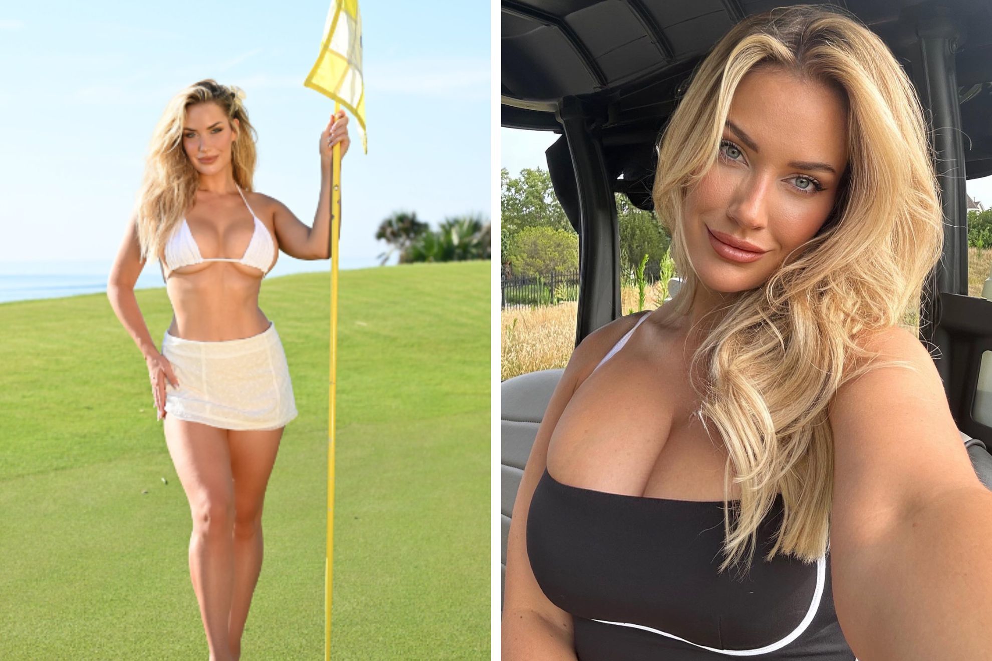 Paige Spiranac goes barefoot on golf course to tease her 2024 bikini calendar