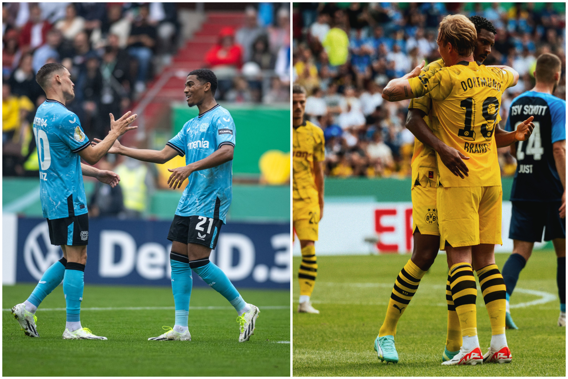 Leverkusen y Dortmund celebran sus victorias.