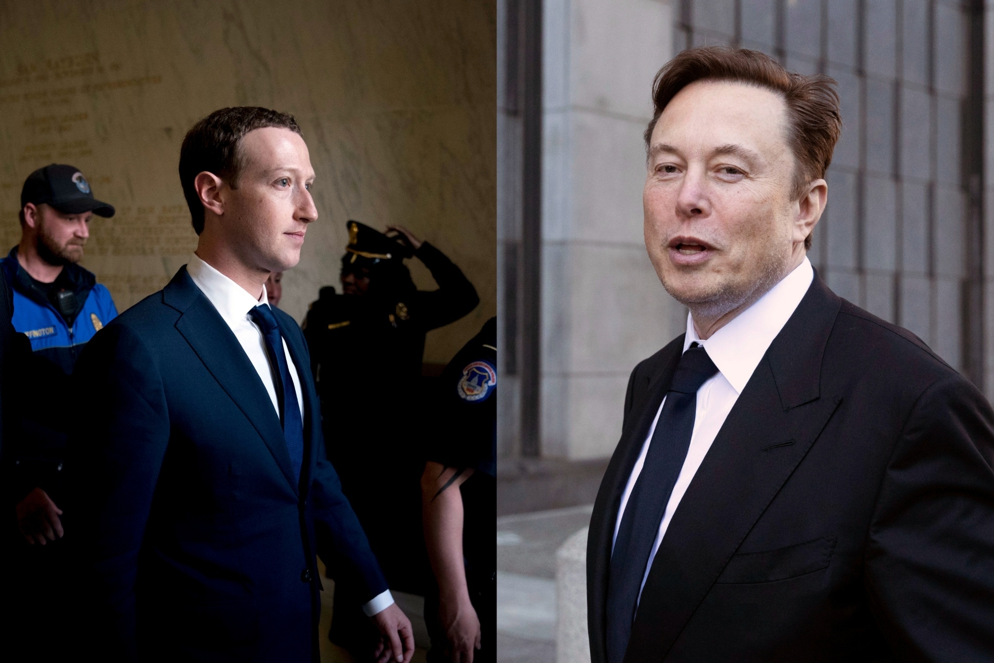 Mashup image of Mark Zuckerberg and Elon Musk