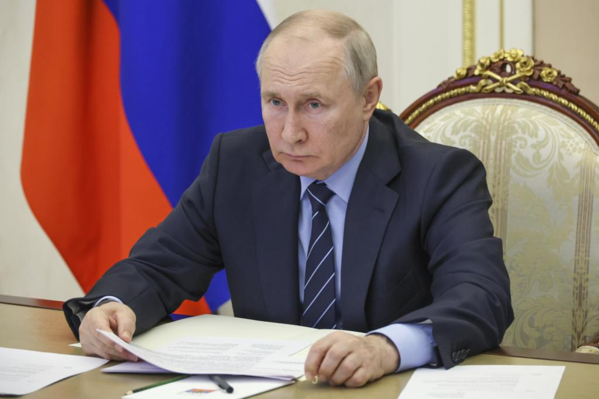 Vladimir Putin, durante la reunión del gabinete de ministros.