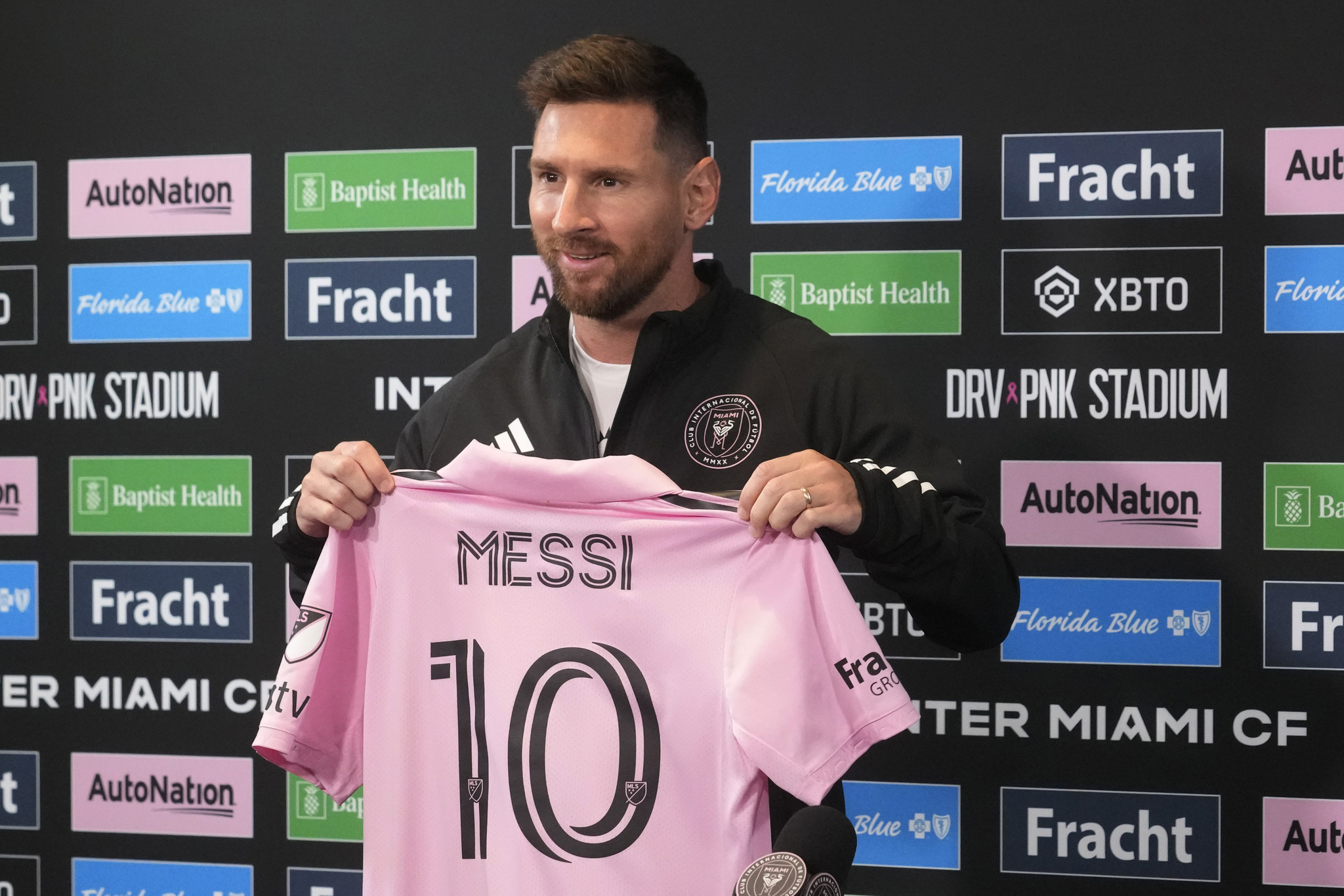 Leo Messi, en su primera rueda de prensa con Inter Miami.