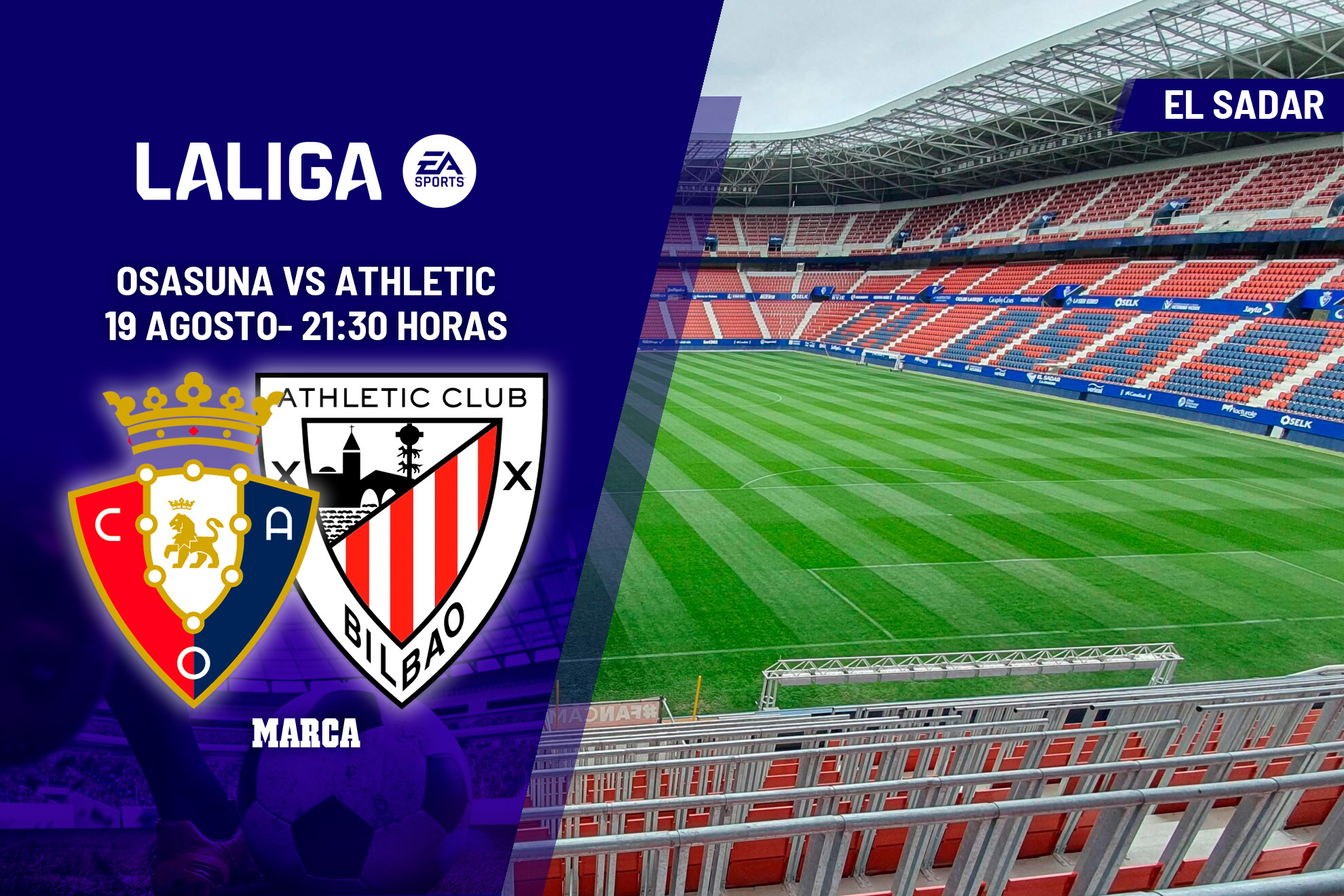 Osasuna - Athletic Club: horario y dónde ver en TV hoy el partido de la jornada 2 de LaLiga EA Sports