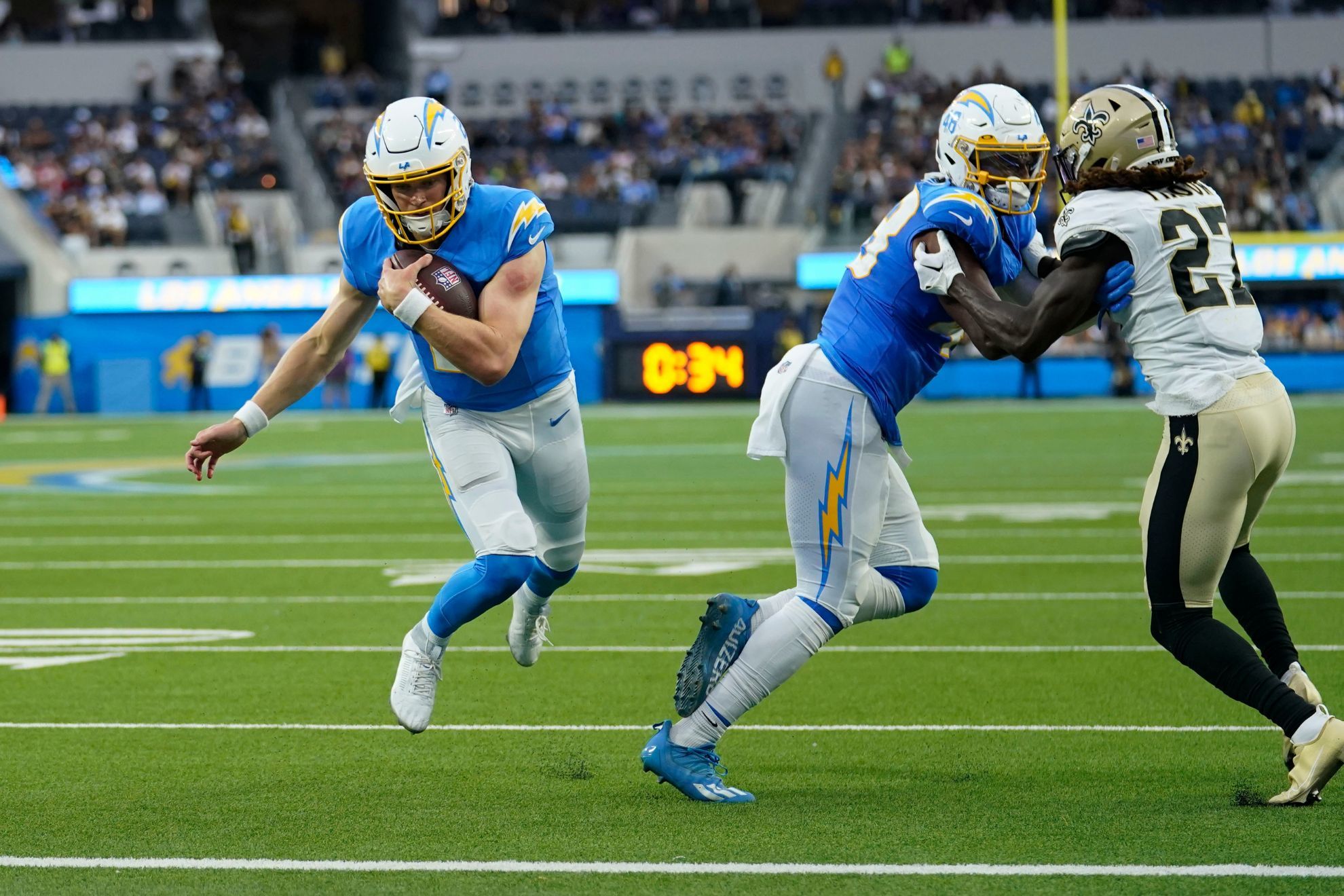 Chargers QB2 Easton Stick is a roller coaster in NFL preseason loss to Saints