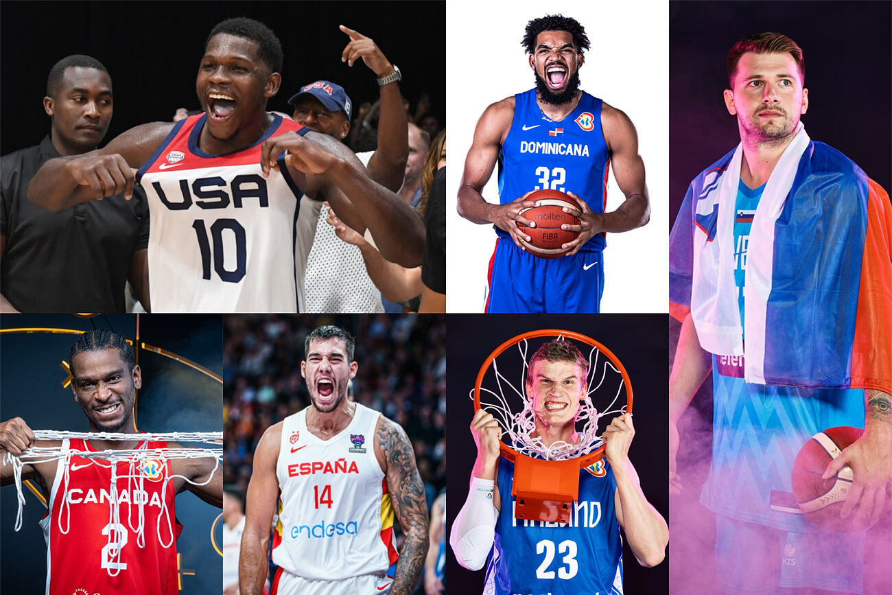 Who are the stars of each team in the 2023 FIBA World Cup basketball tournament?