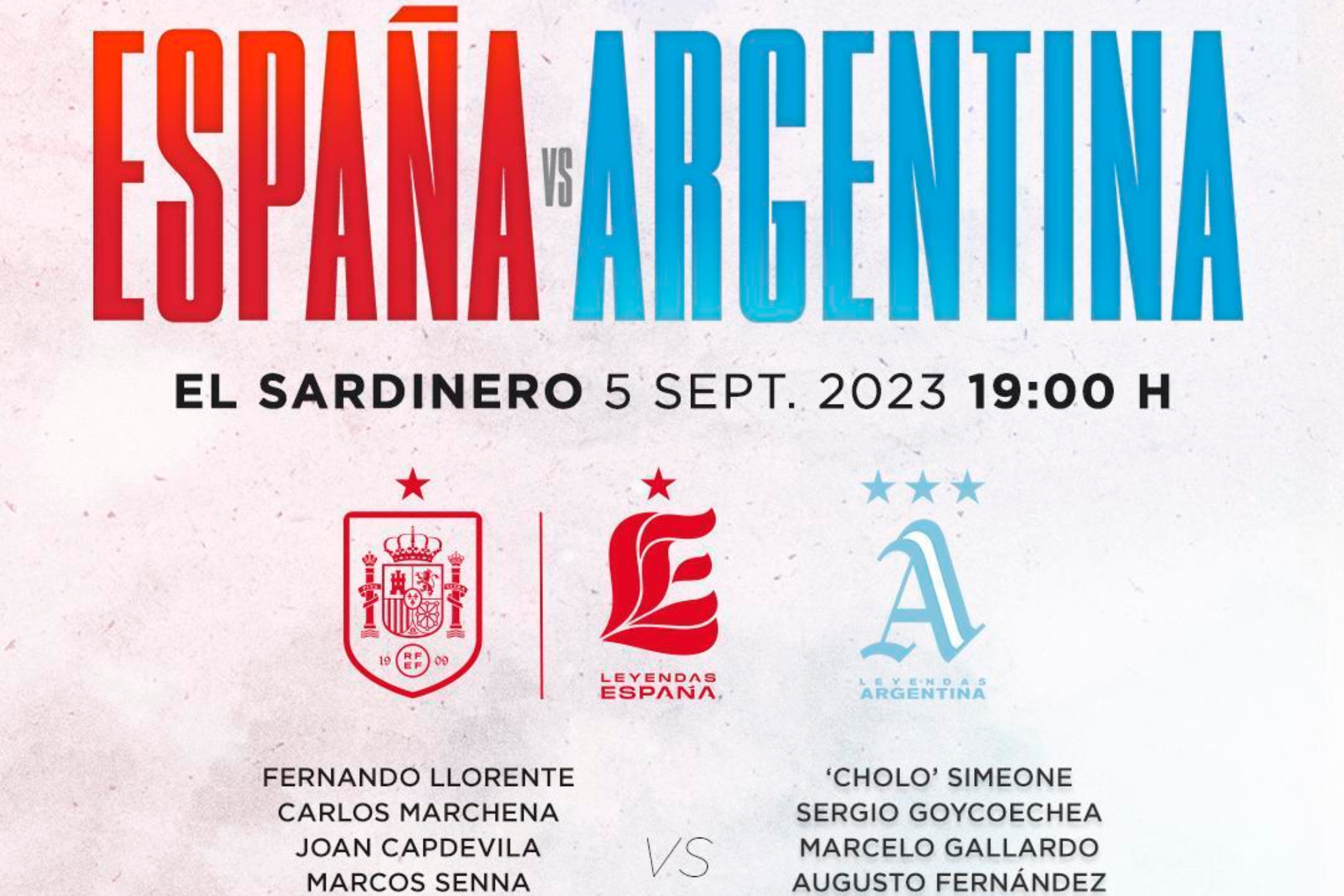 El cartel oficial del partido de leyendas.