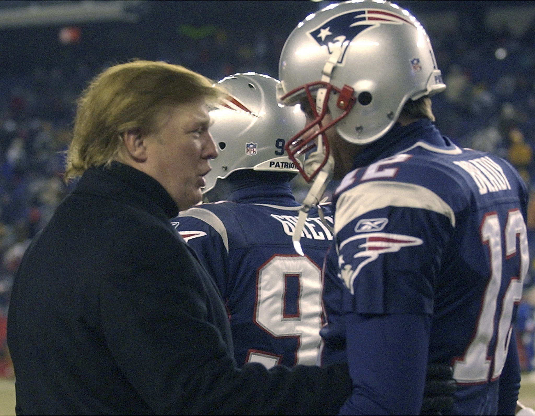 Donald Trump and New England Patriots quarterback Tom Brady in 2004