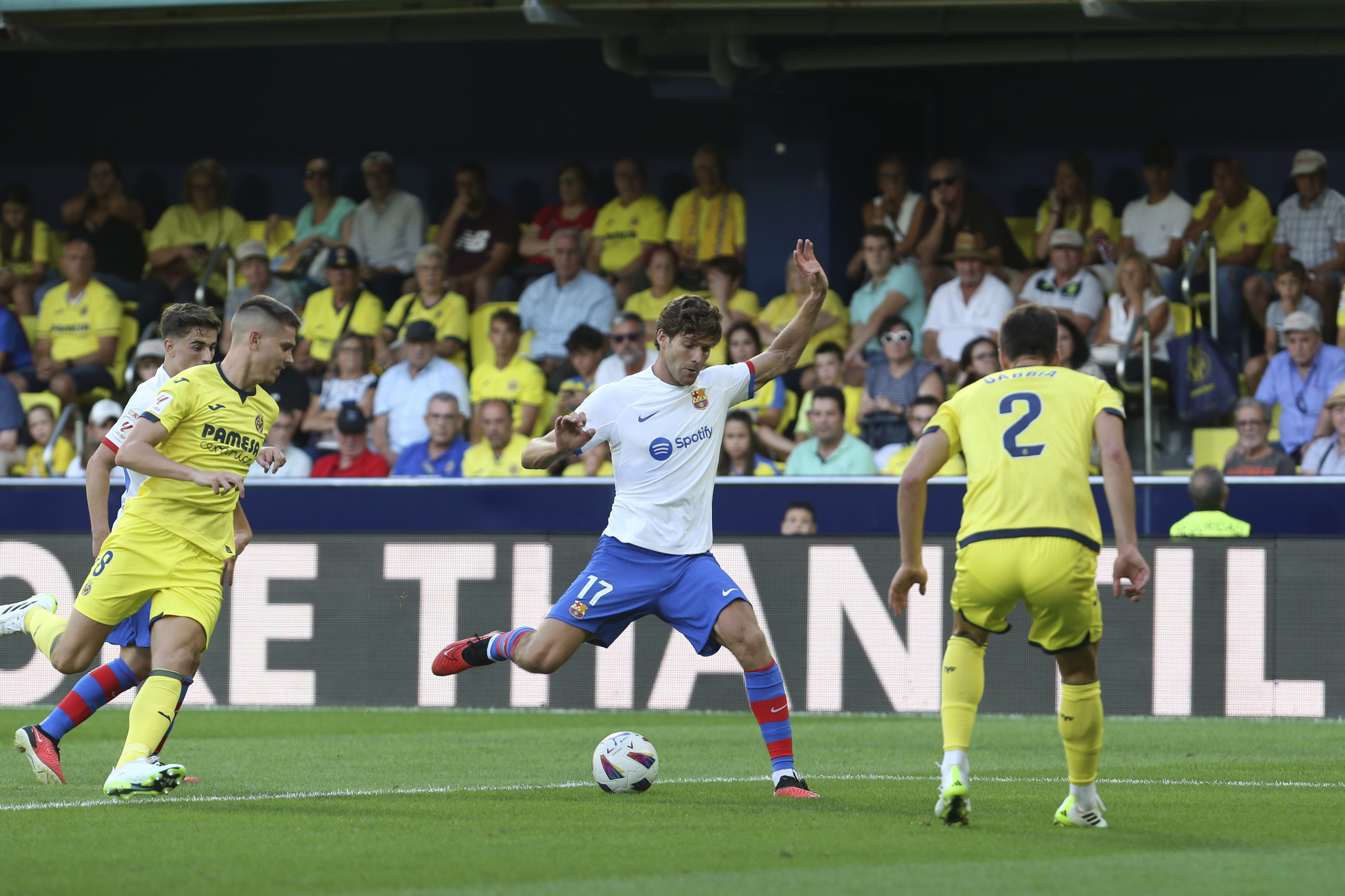 Marcos Alonso, en el partido de la tercera jornada ante el Villarreal.