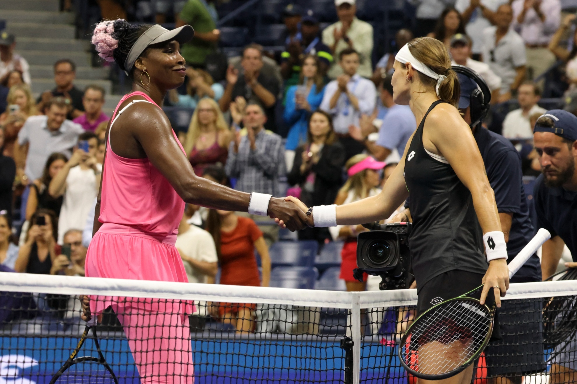 Venus Williams was defeated in the first round of the U.S. Open by Belgian Greet Minnen