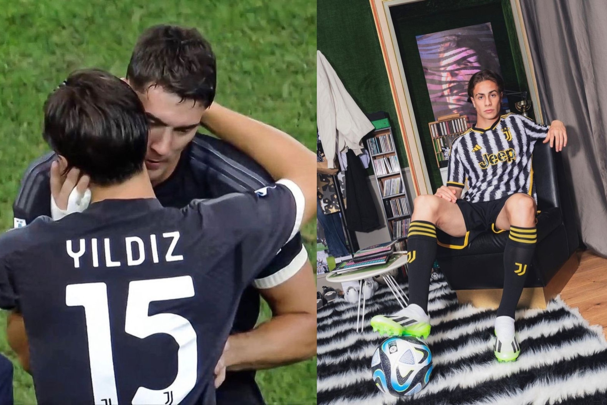 Kenan Yildiz en el momento de su debut y en una campaña con Adidas.