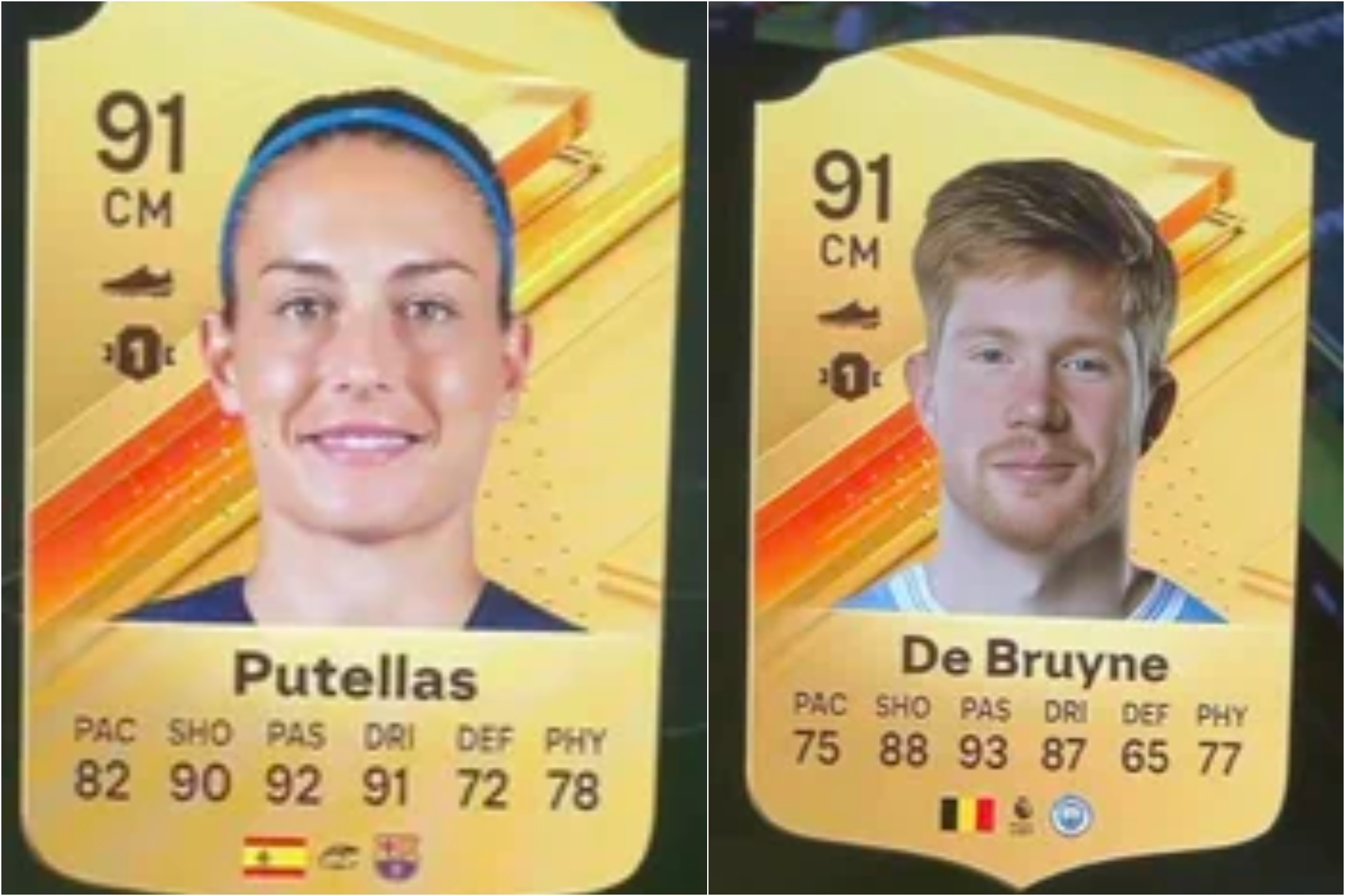 EA Sports FC 24 criticized as Ultimate Team card appears to show Putellas with same average as De Bruyne
