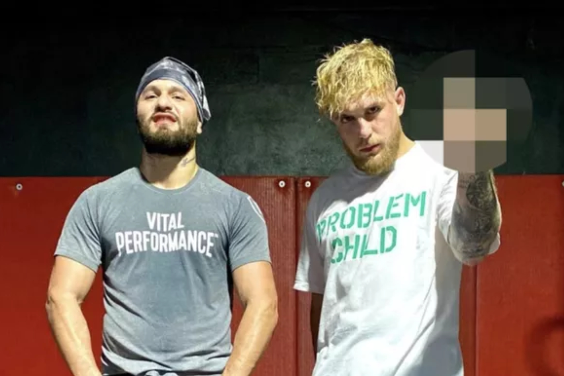 Jorge Masvidal poses for picture with Jake Paul