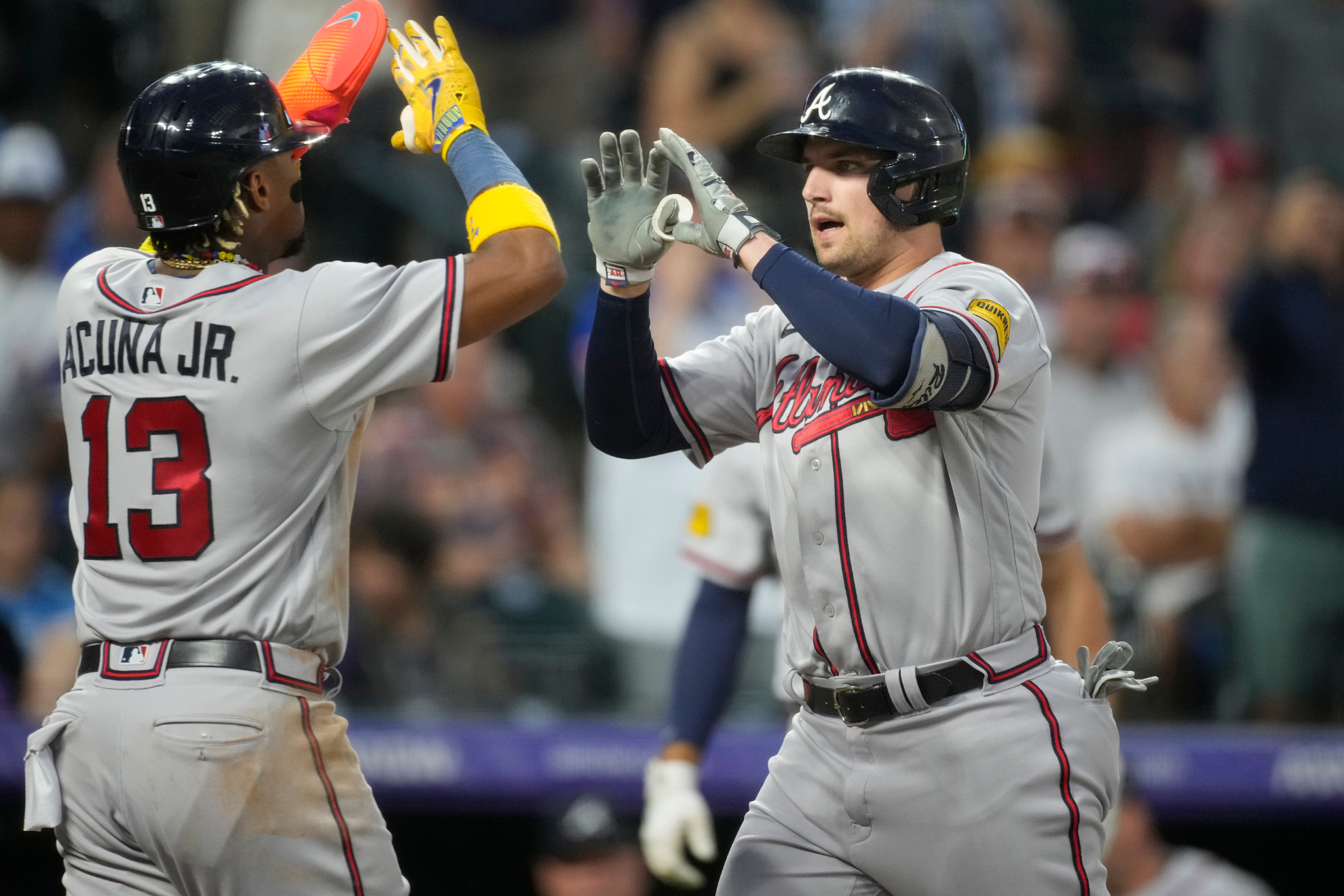 Ronald Acuña Jr. and Austin Riley have combined for 60 home runs in 2023.