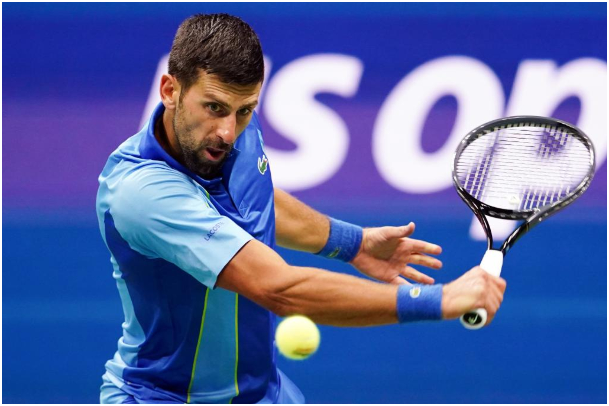 Novak Djokovic, en el partido del US Open ante Laslo Djere.