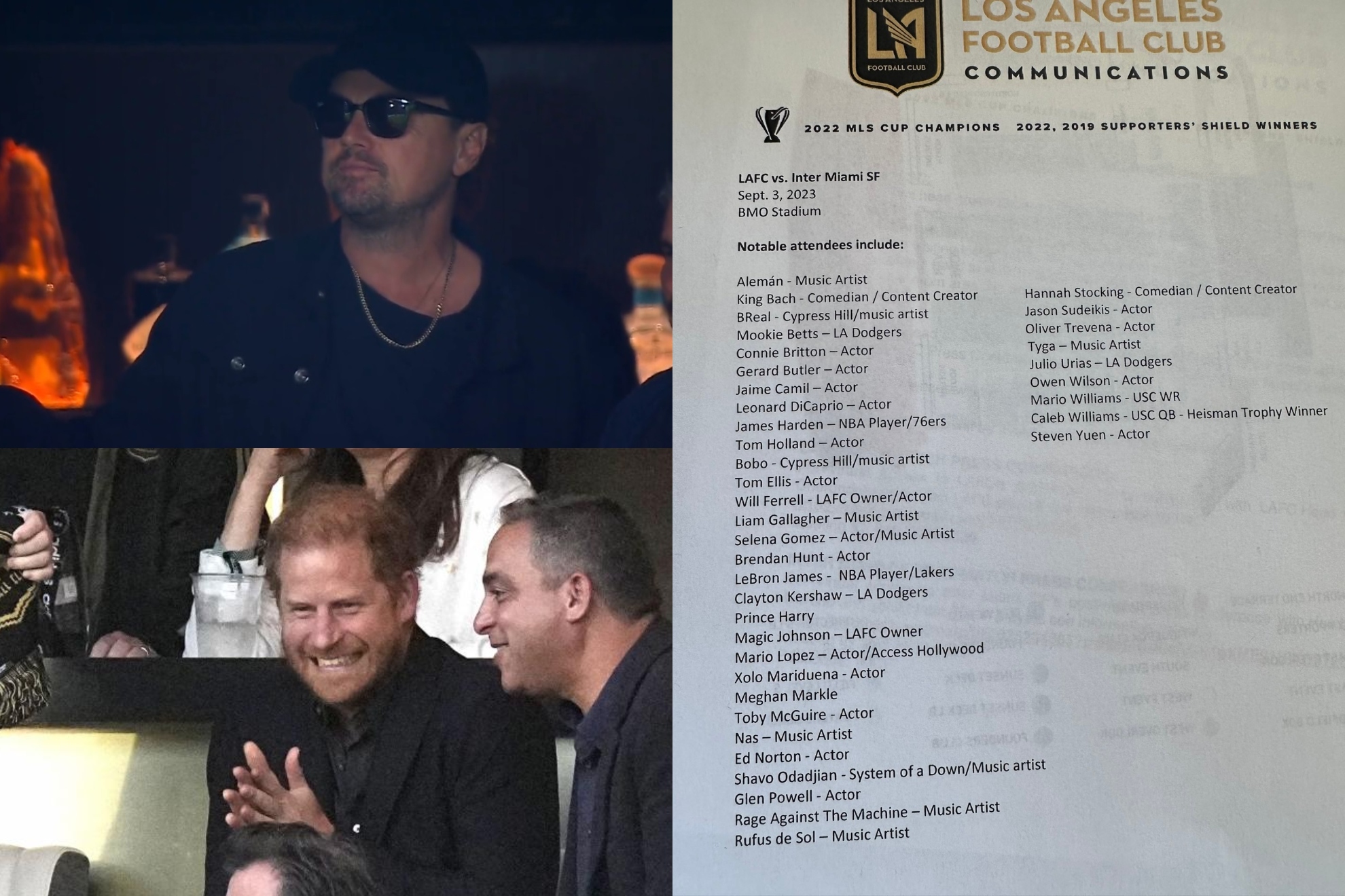 La impresionante lista de 'celebrities' que fueron a ver a Messi en Los �ngeles: DiCaprio, LeBron, el Pr�ncipe Harry...