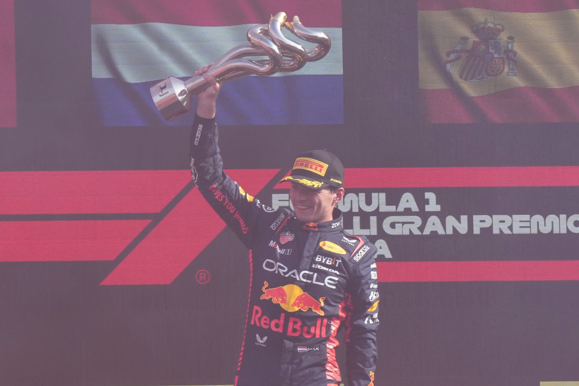 Max Verstappen en el podio del GP de Italia