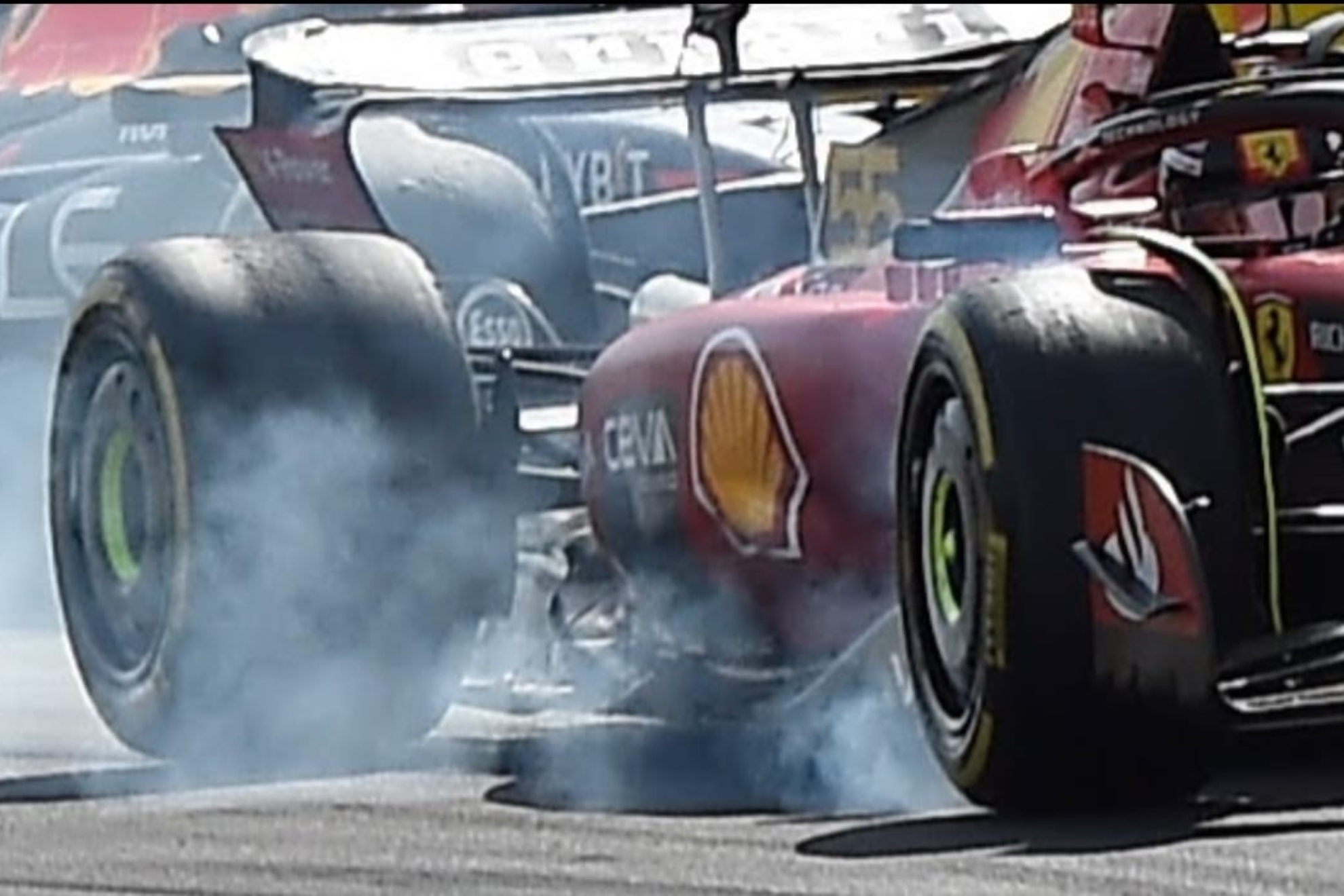 Así acabaron las ruedas de Carlos Sainz en Monza