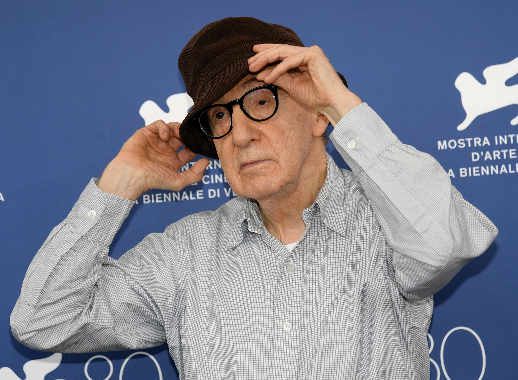 US filmmaker Woody Allen poses during a photocall for 'Coup de Chance'