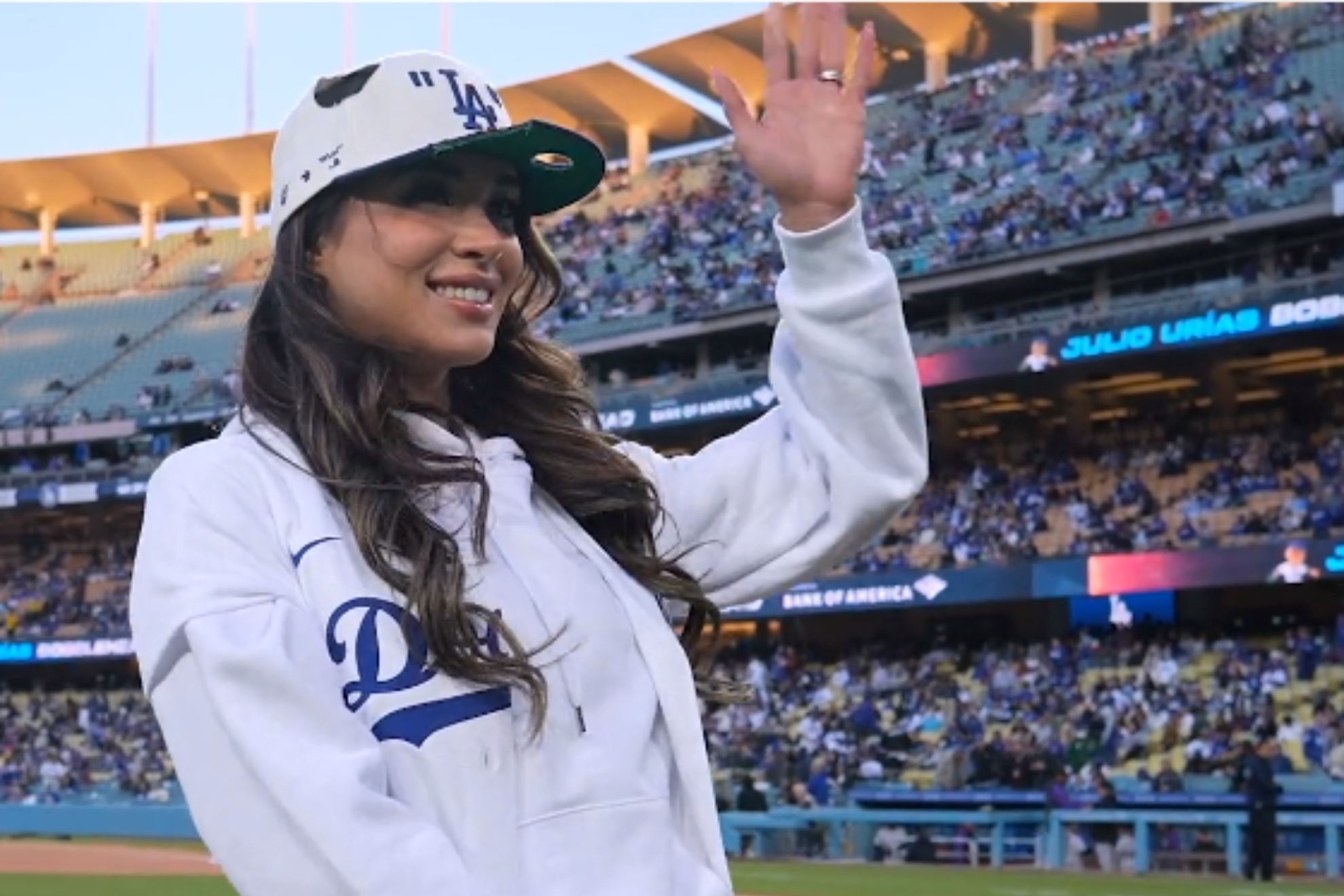 Kobe Bryant's daughter Natalia impresses Mookie Betts with first pitch