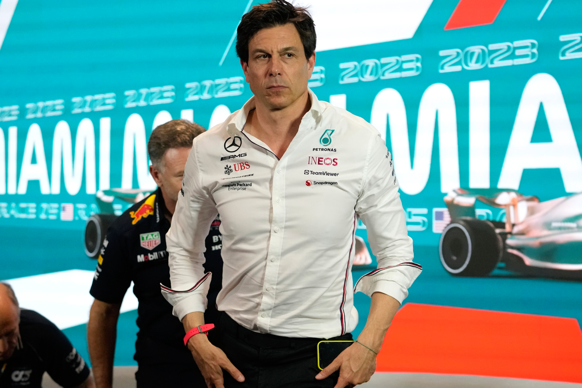 Toto Wolff, director de Mercedes en la rueda de prensa del GP de Miami.