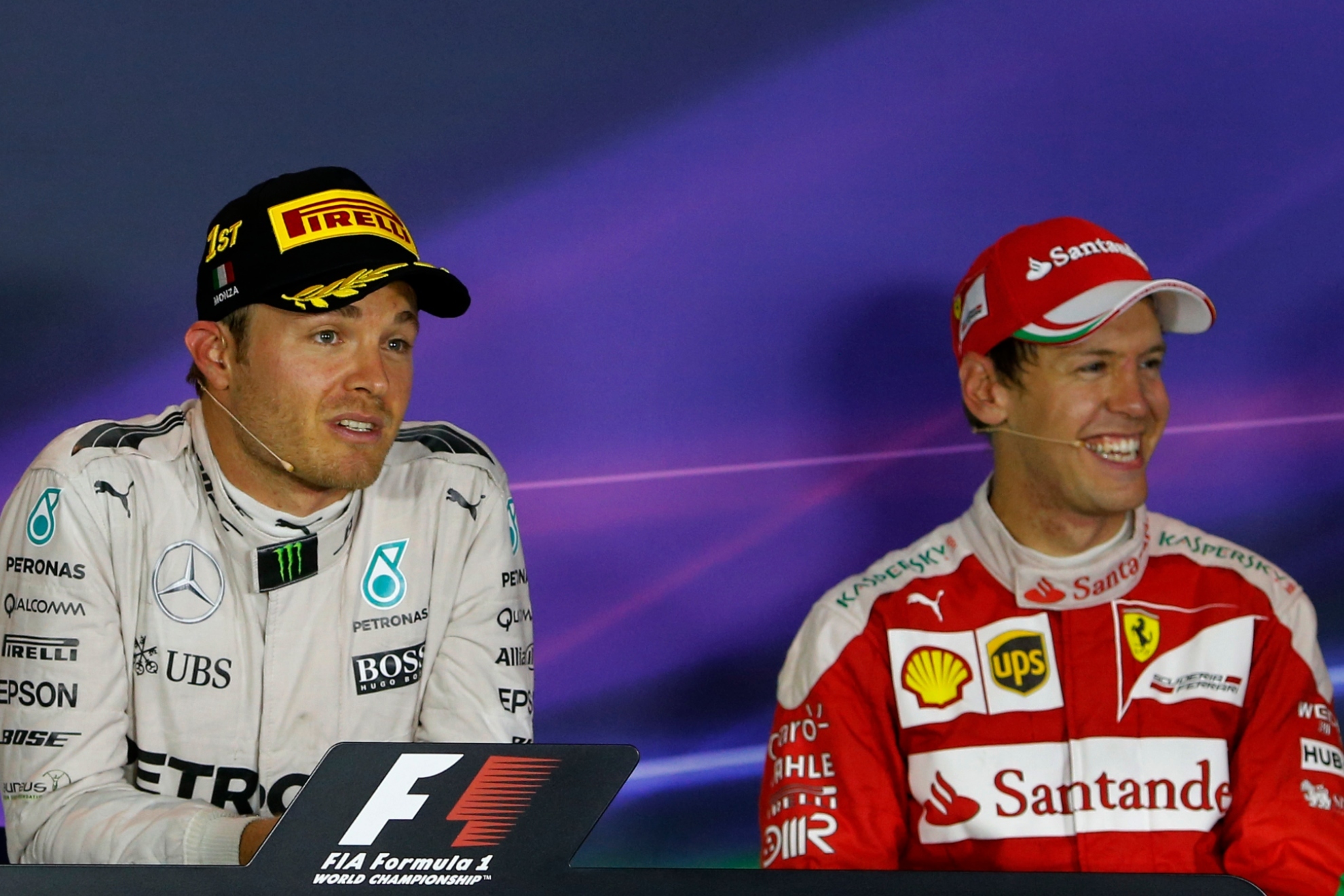 Nico Rosberg y Sebastian Vettel en 2016