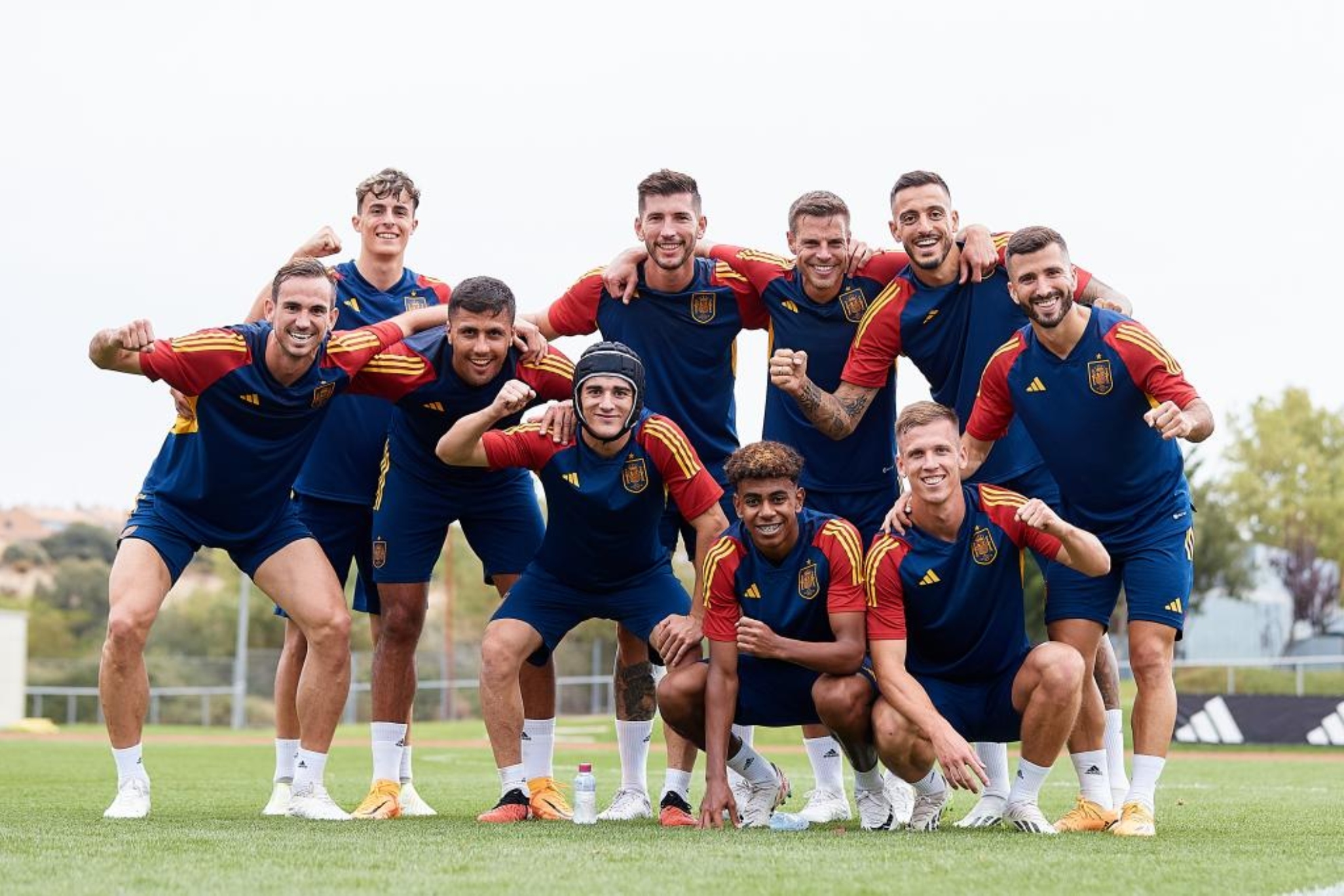 Los jugadores de la selección española masculina de fútbol durante un entrenamiento