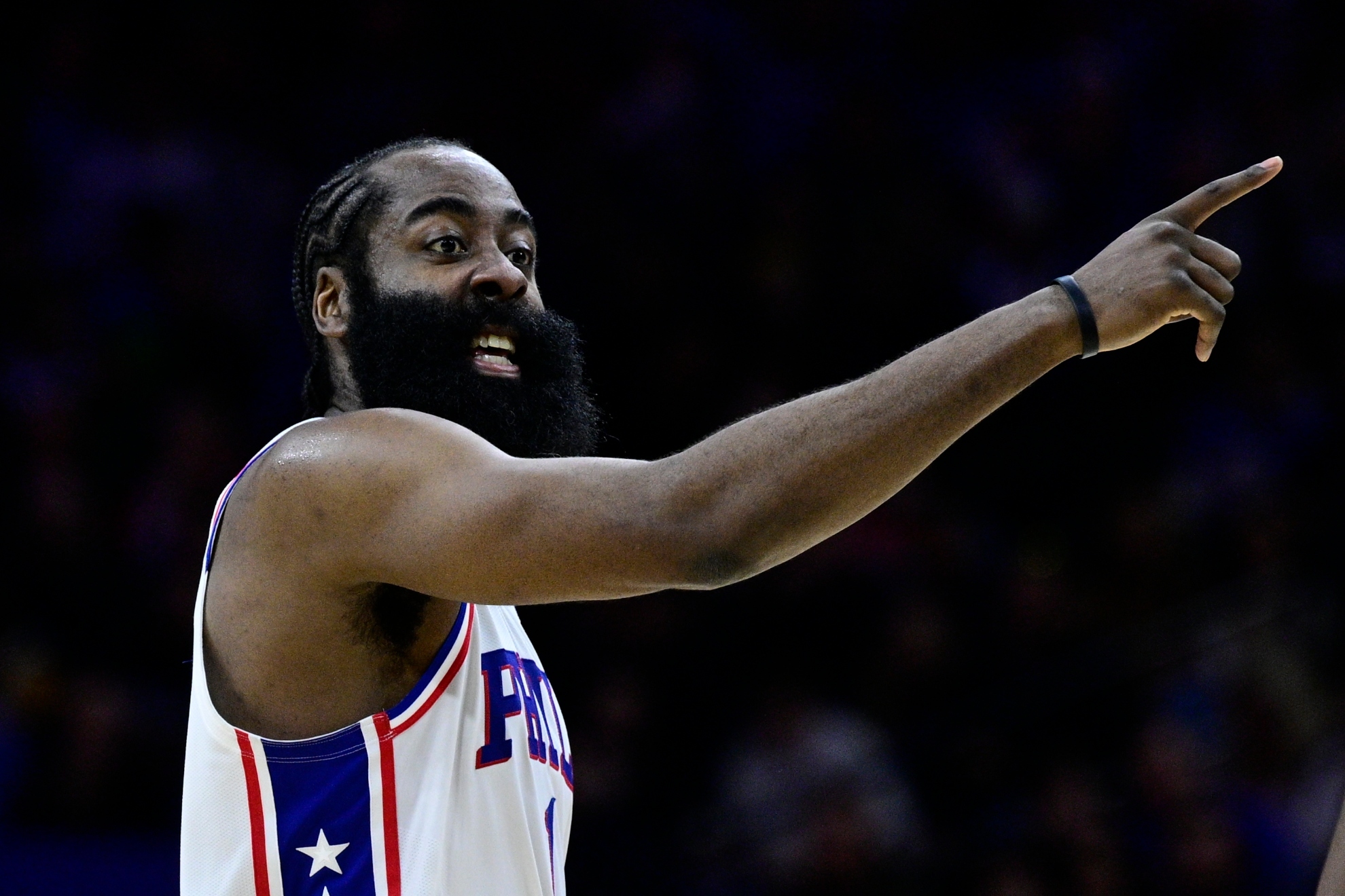James Harden playing for the 76ers.