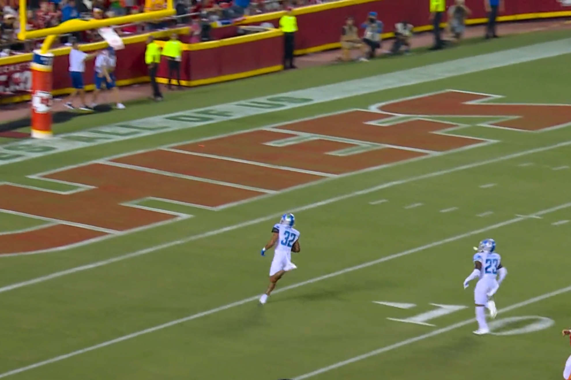 Brian Branch tied the game for the Lions after the interception