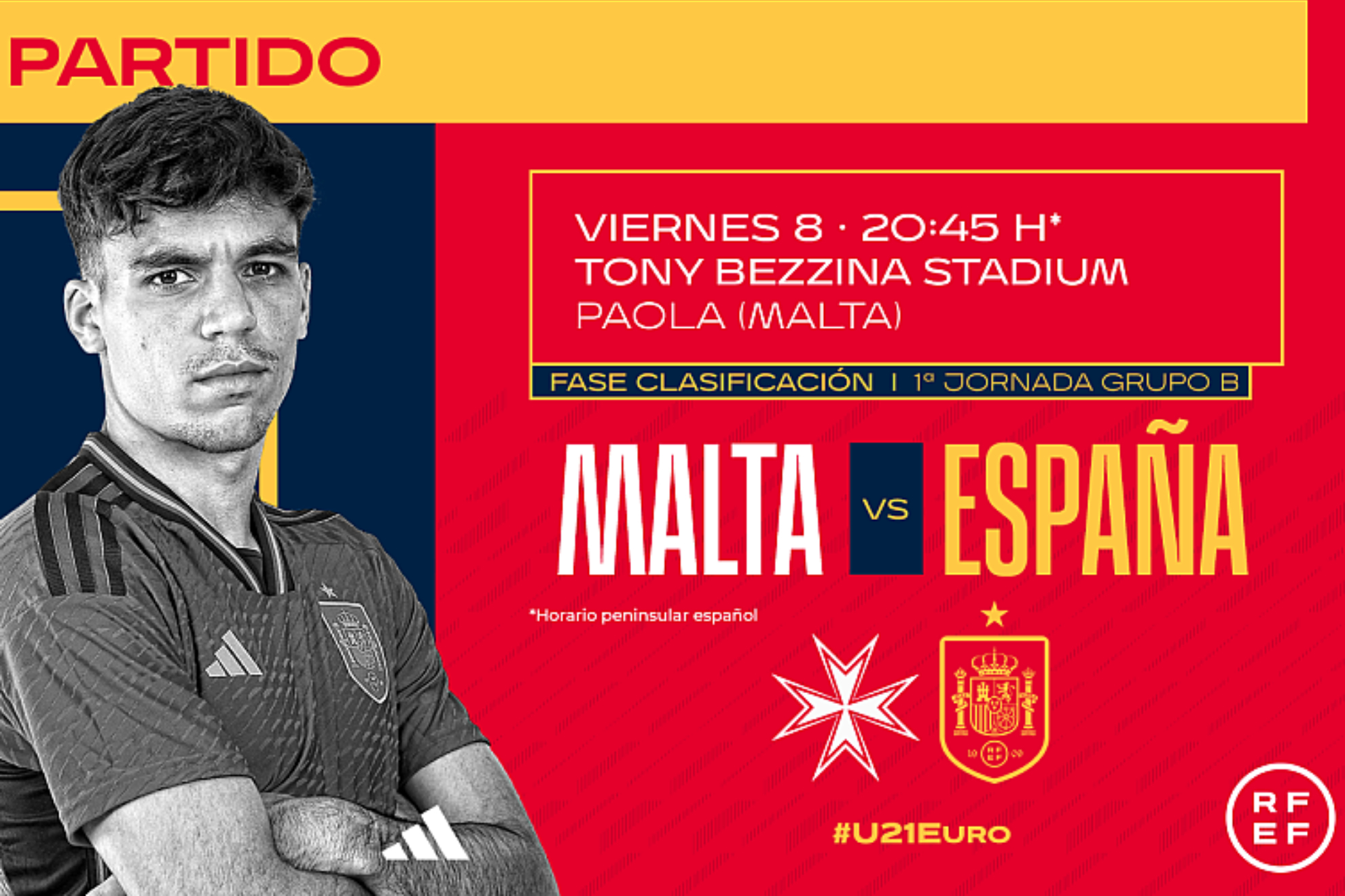 Malta - España: a qué hora y dónde ver hoy en TV en directo la clasificación para la Eurocopa Sub 21