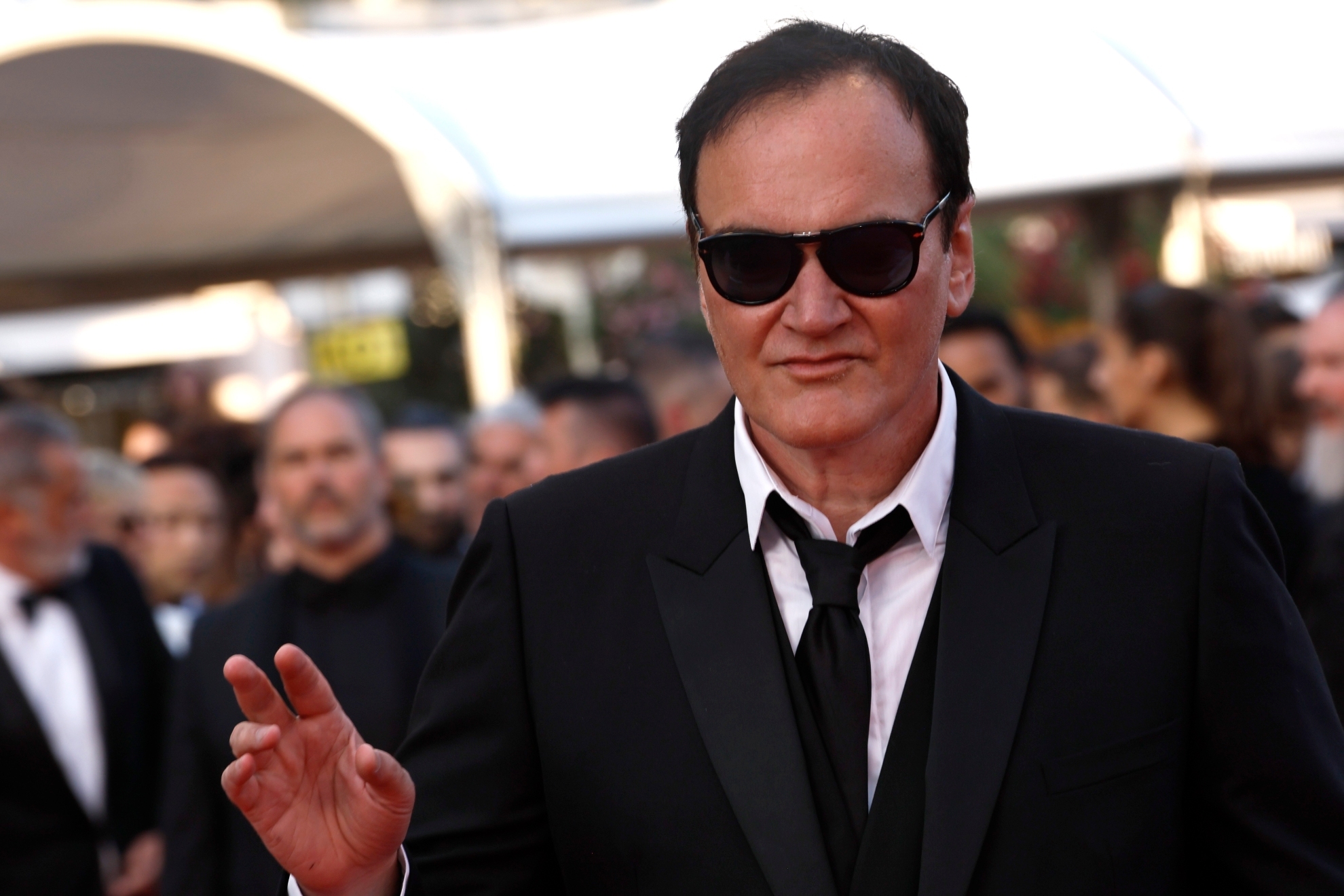 Director Quentin Tarantino at a film festival.
