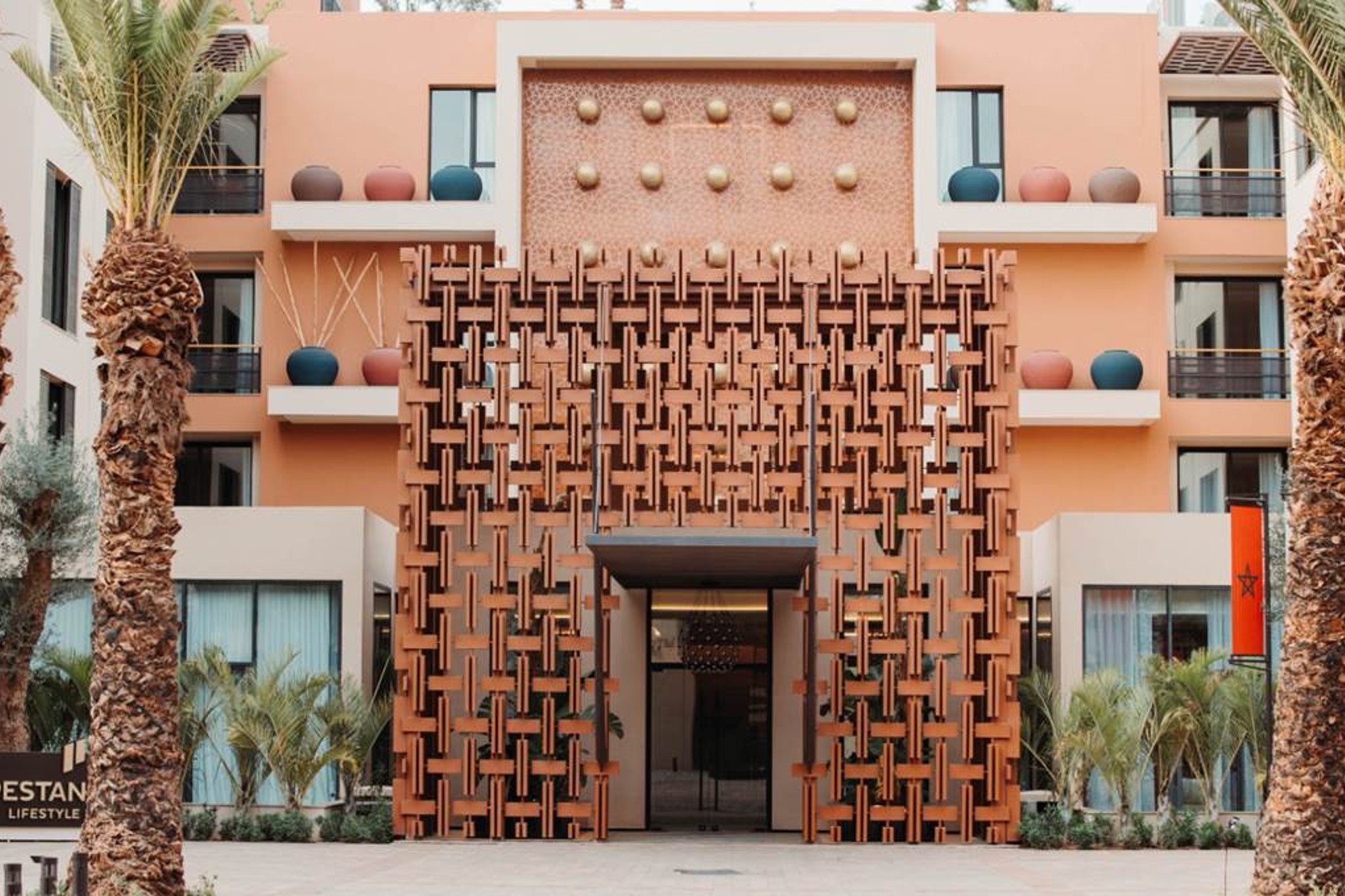 The entrance to Cristiano Ronaldo's hotel in Marrakech