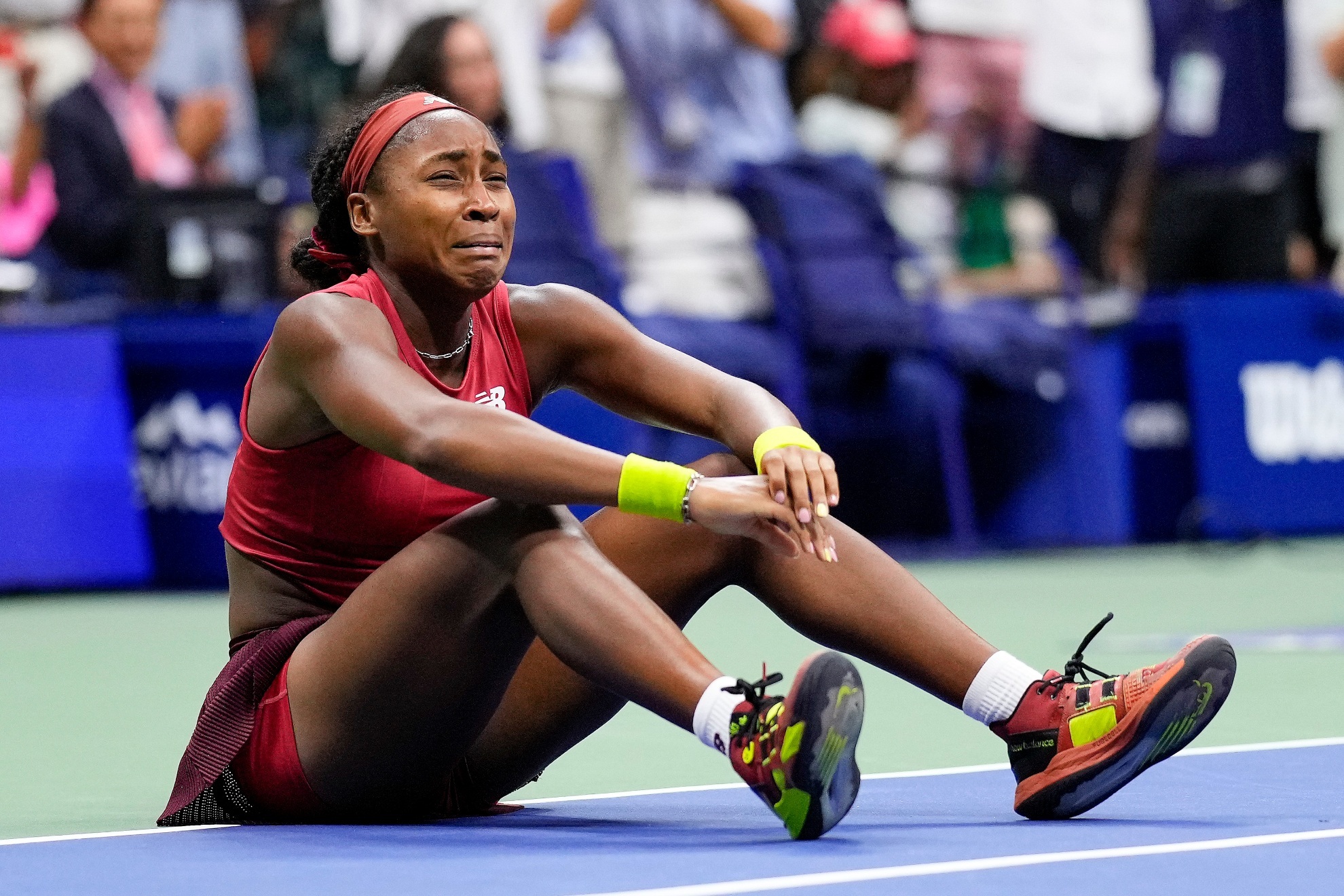 Coco Gauff right after winning her first Grand Slam at 19 years old.