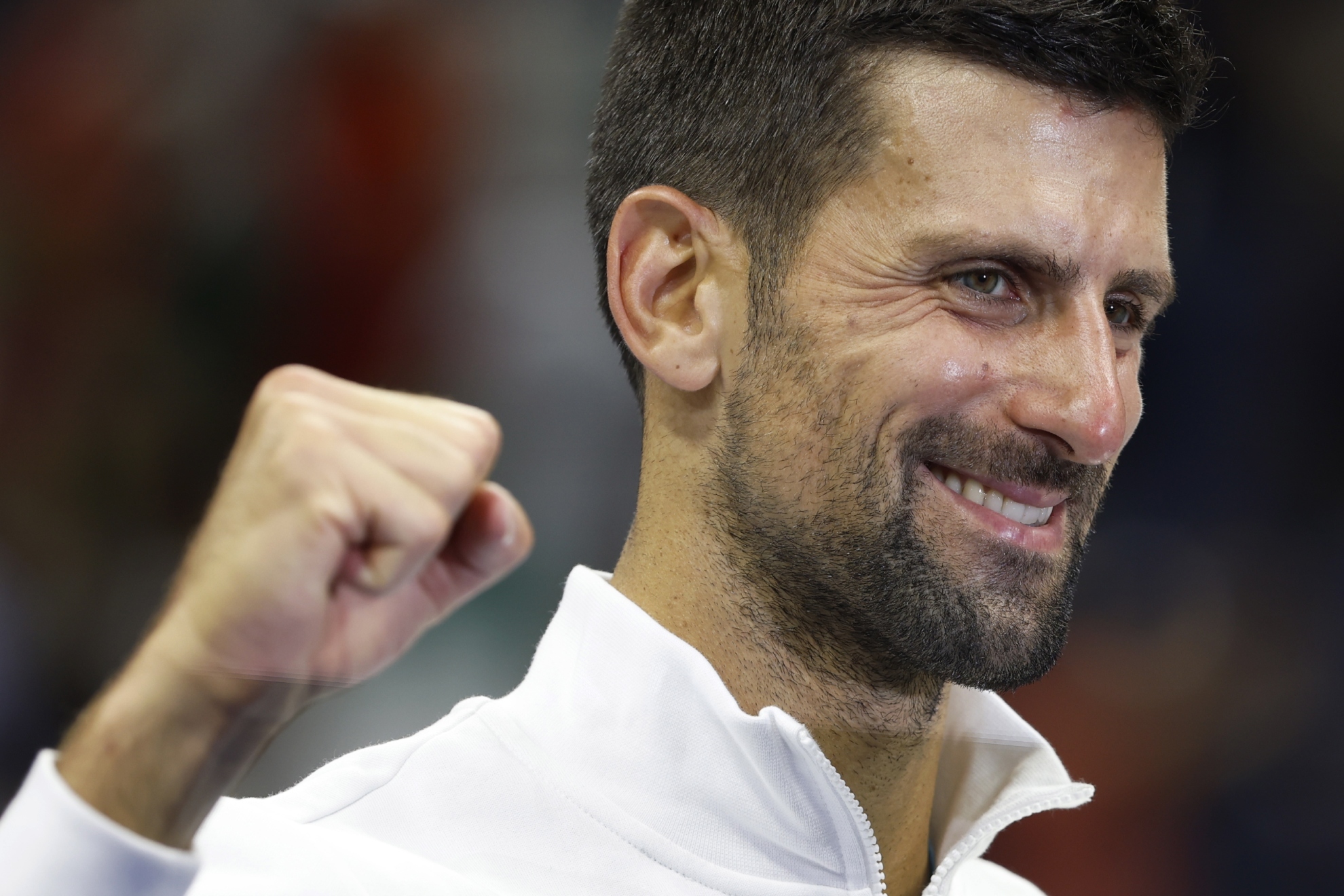 Novak Djokovic celebra su victoria frente a Medvedev en el US Open 2023