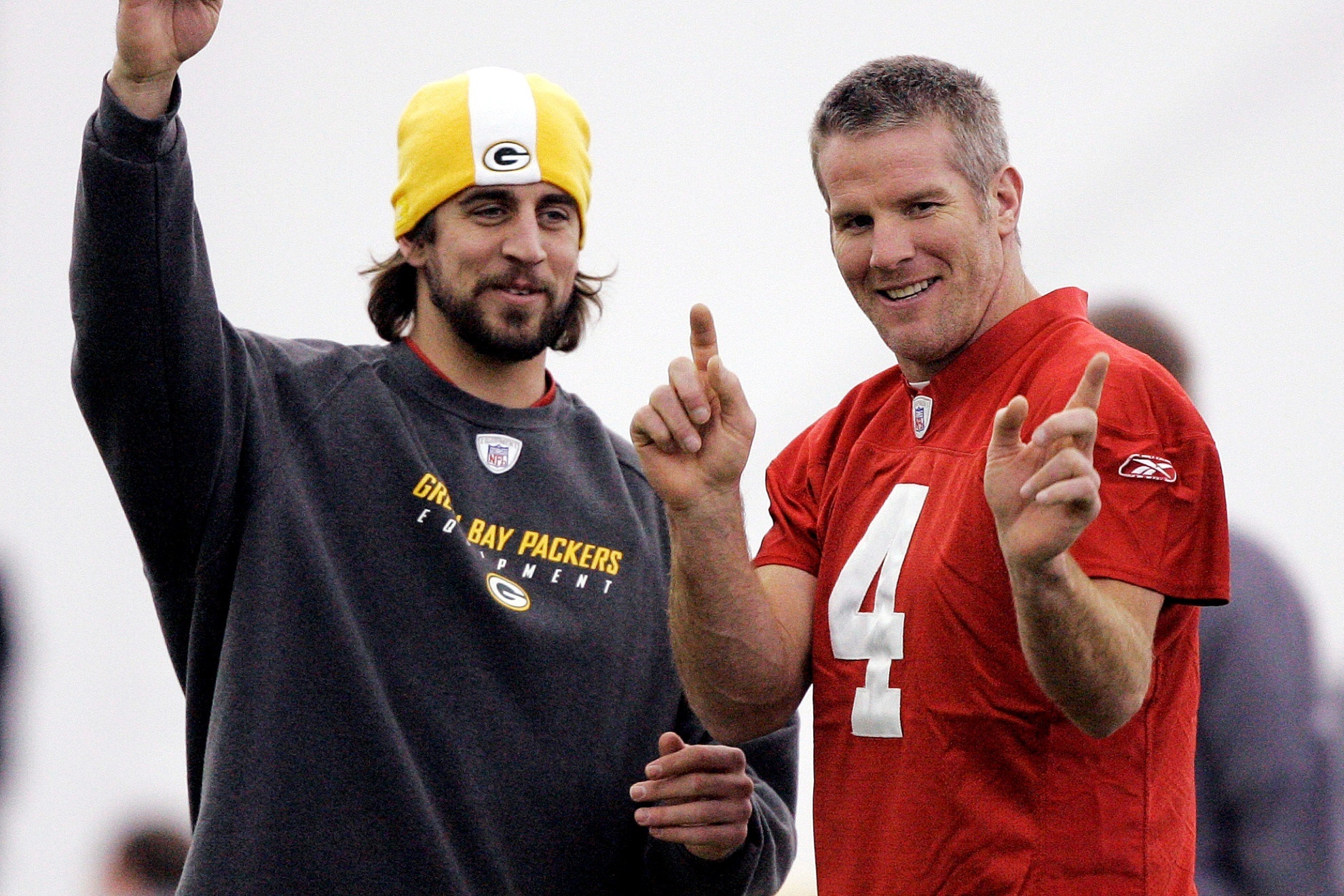 Rodgers and Favre during their stint with the Packers.