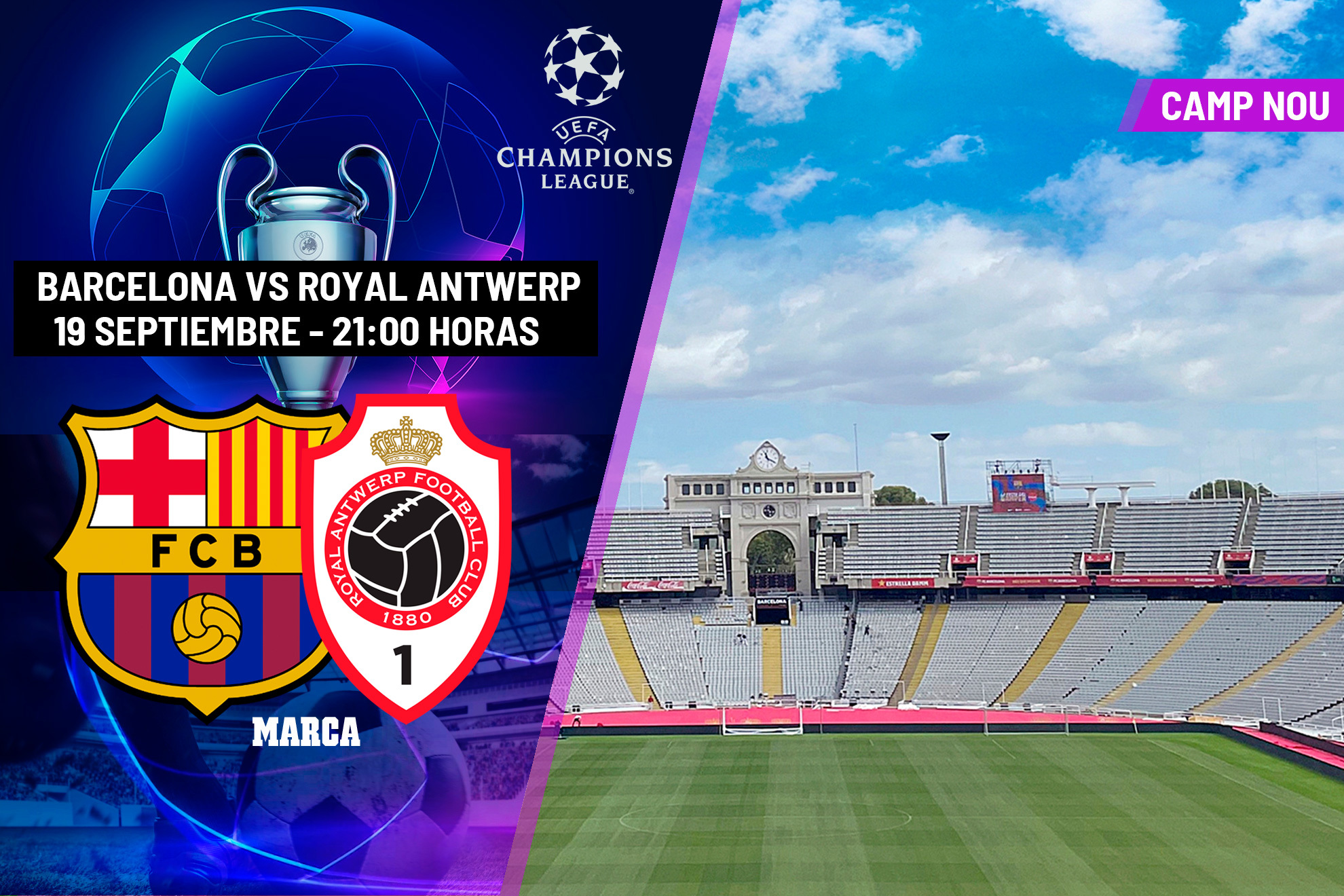 Barcelona - Antwerp: a qu hora es, canal y dnde ver hoy en TV en directo la Champions League