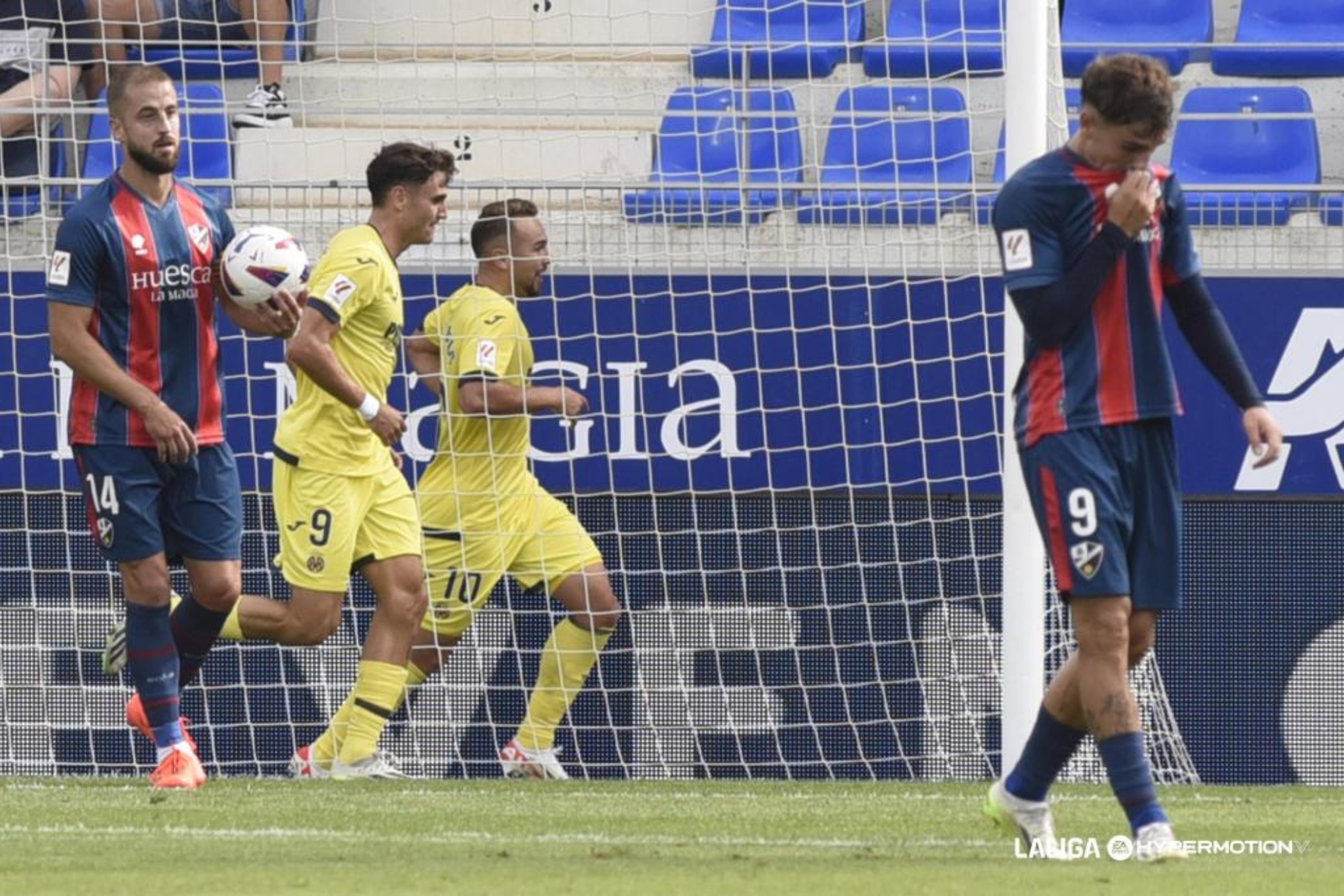 El Villarreal B, tras marcar un gol al Huesca la pasada jornada.